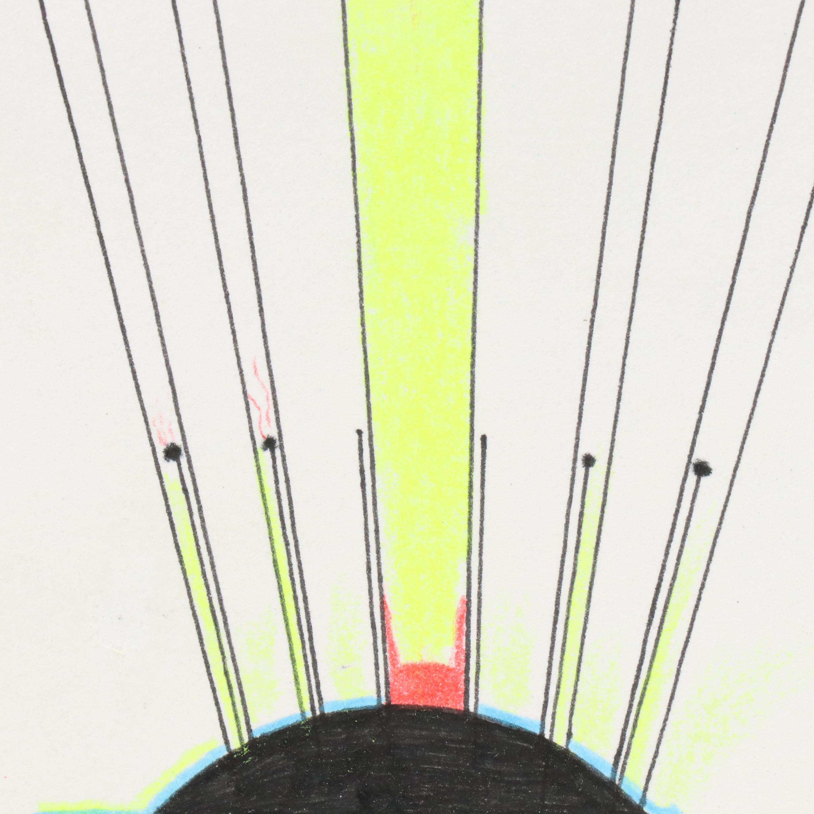 Geometric Mixed Media Drawing "American Candle," 2006 and More