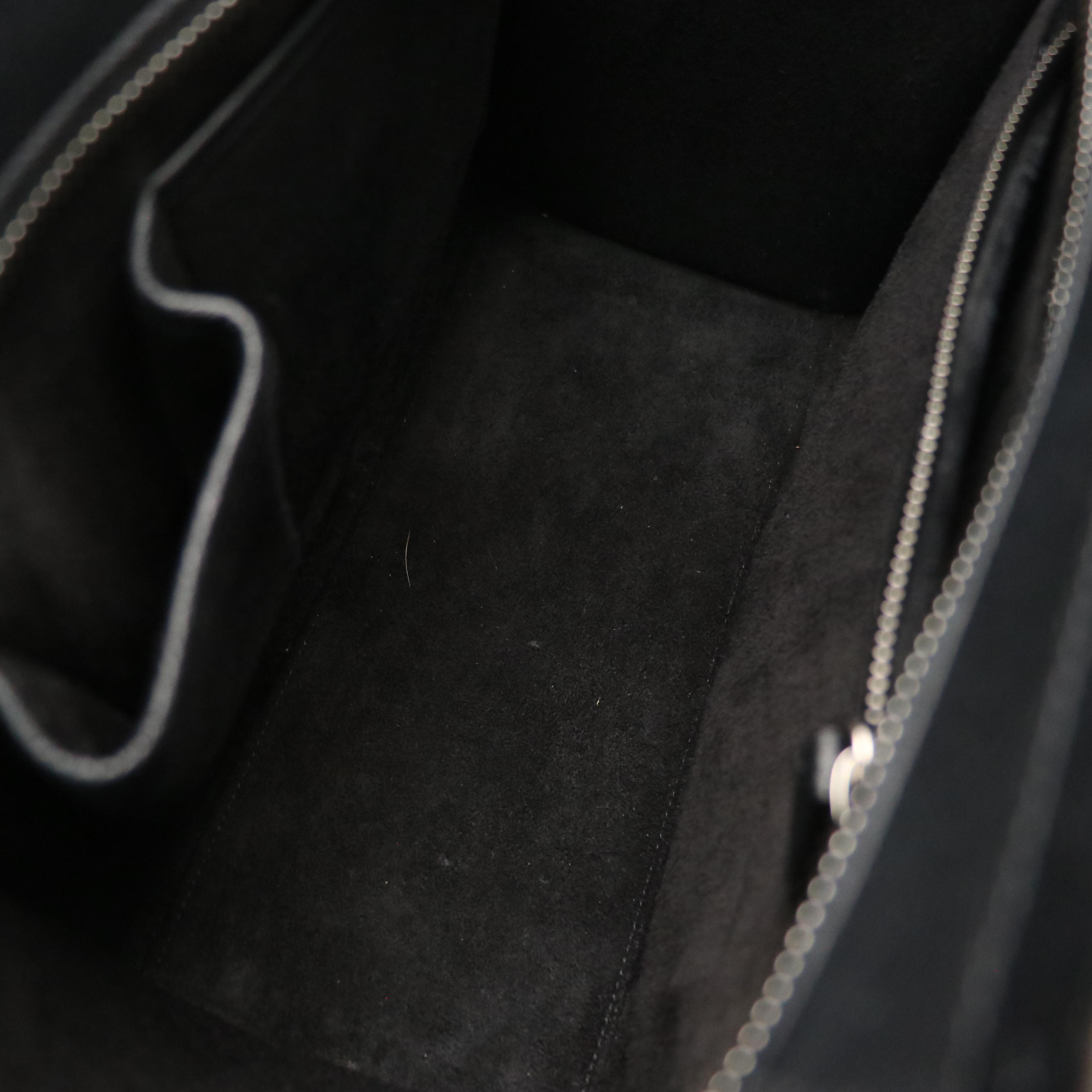 Celine Micro Luggage Tote in Black Grained Calfskin Leather