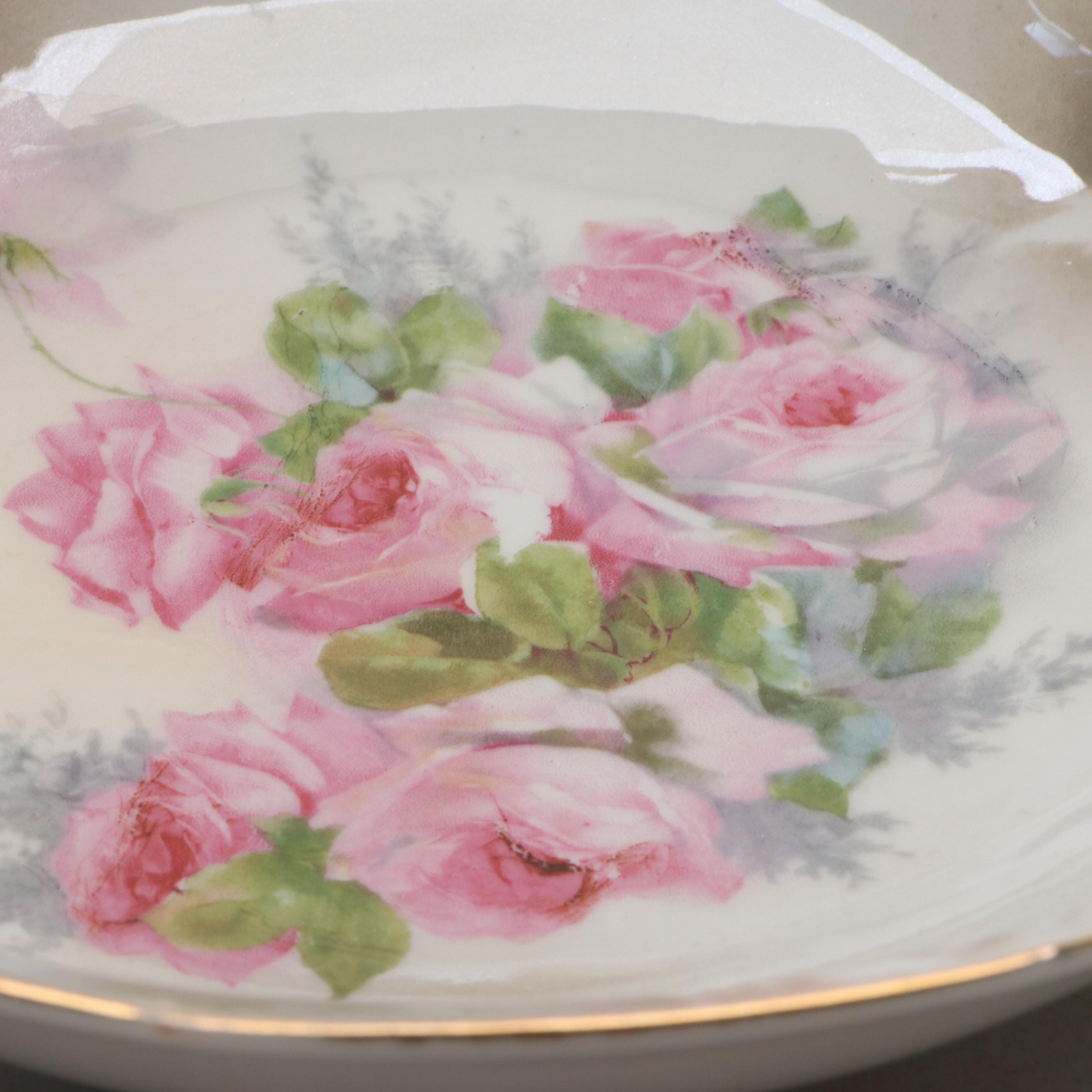 Steubenville, German and Other Porcelain Floral Bowl