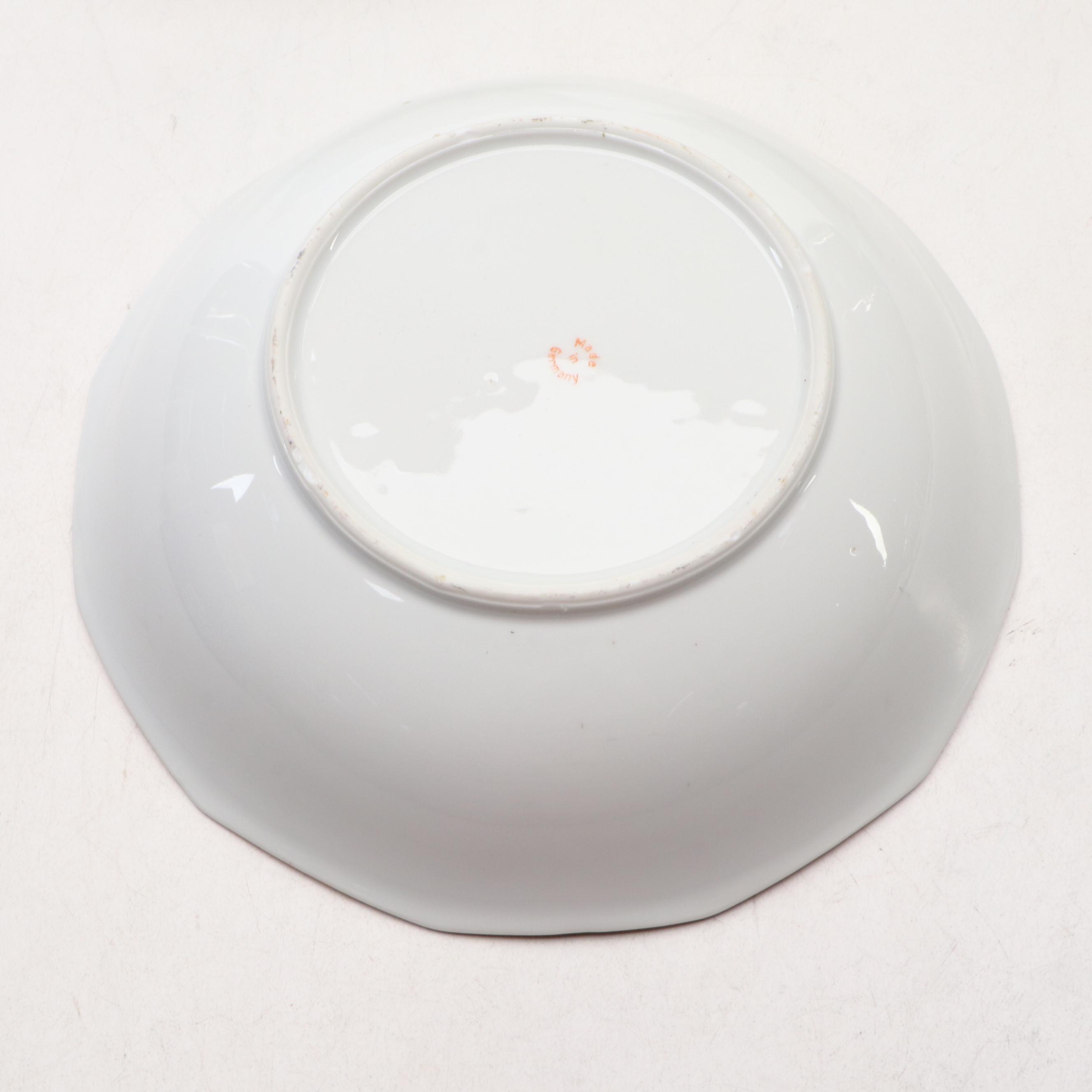 Steubenville, German and Other Porcelain Floral Bowl