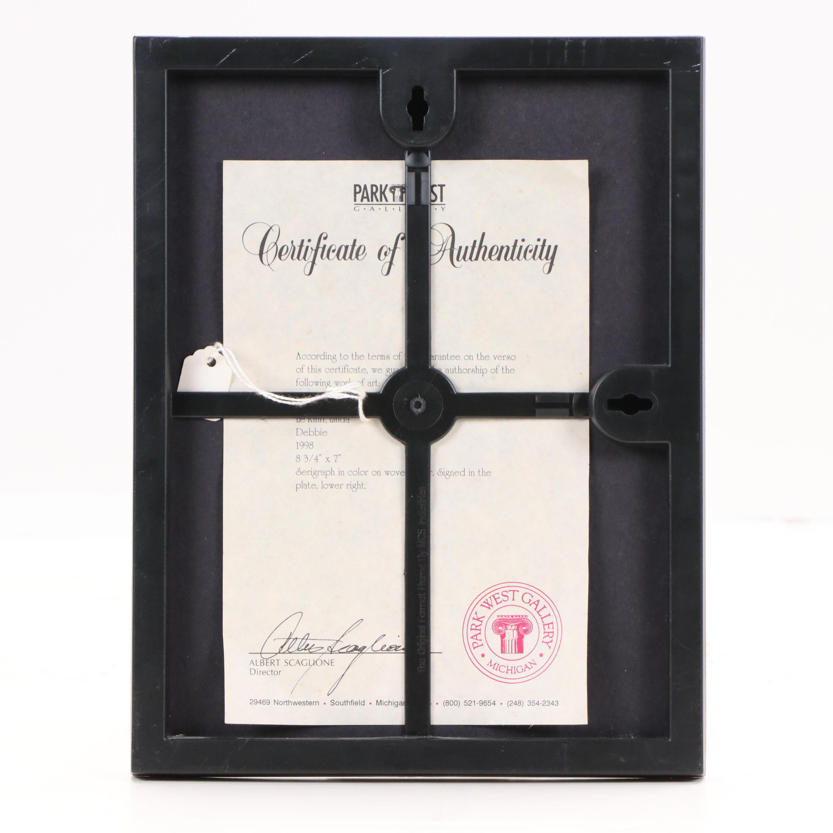 Linda Le Kinff Figural Serigraph "Debbie," 1998