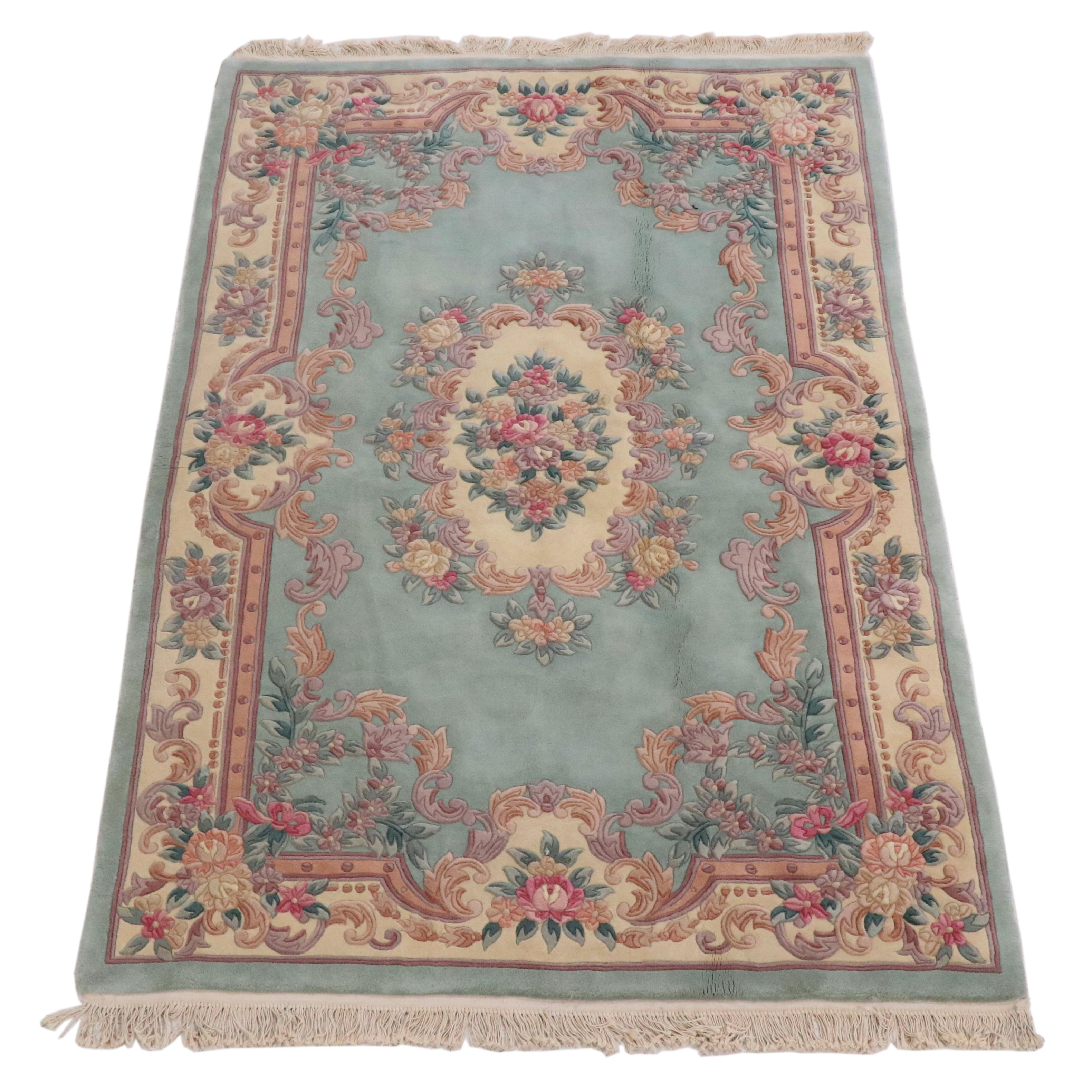 5'6 x 9'1 Hand-Knotted Sino-French Aubusson Area Rug
