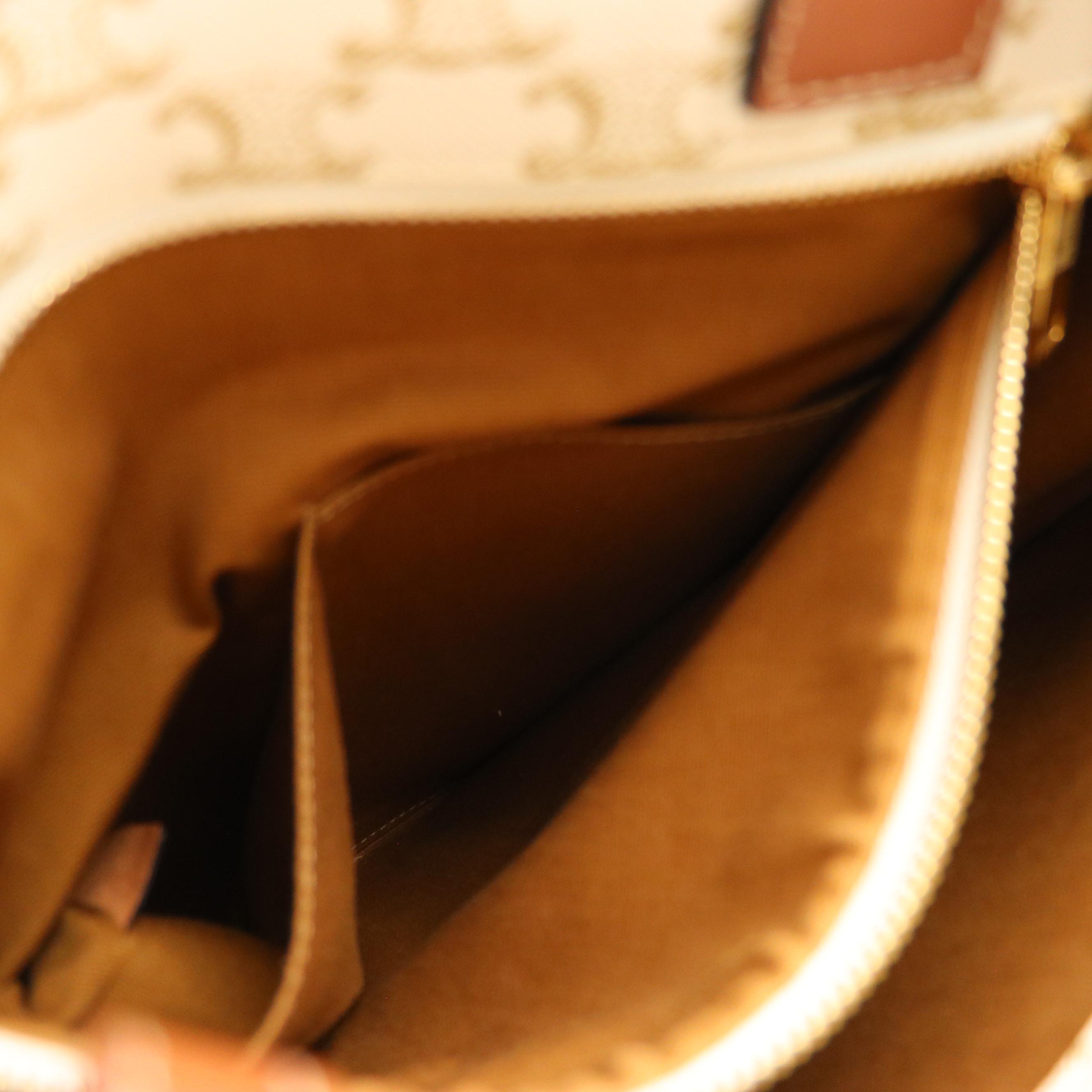 Celine Vertical Cabas Two-Way Tote in Triomphe Coated Canvas and Leather Trim