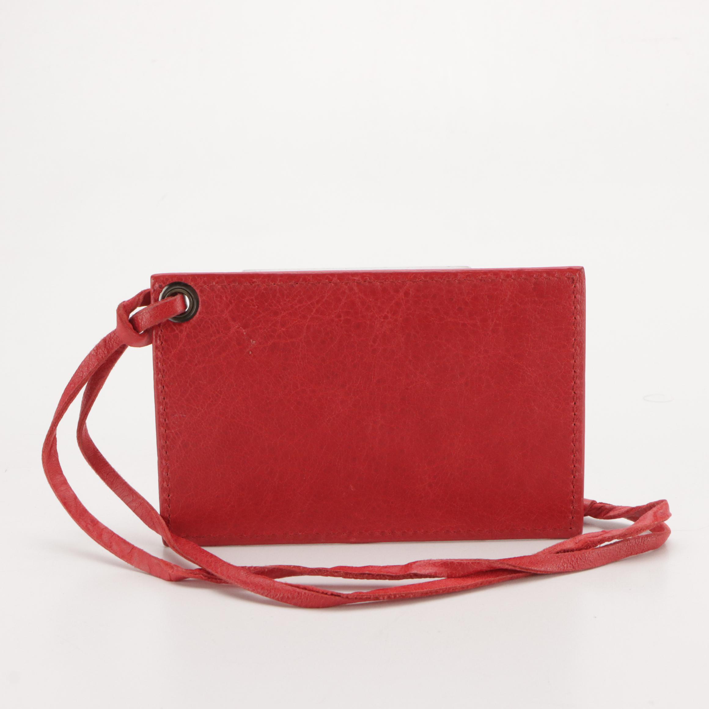 Balenciaga Sunday Classic Studs Tote in Red Distressed Lambskin Leather