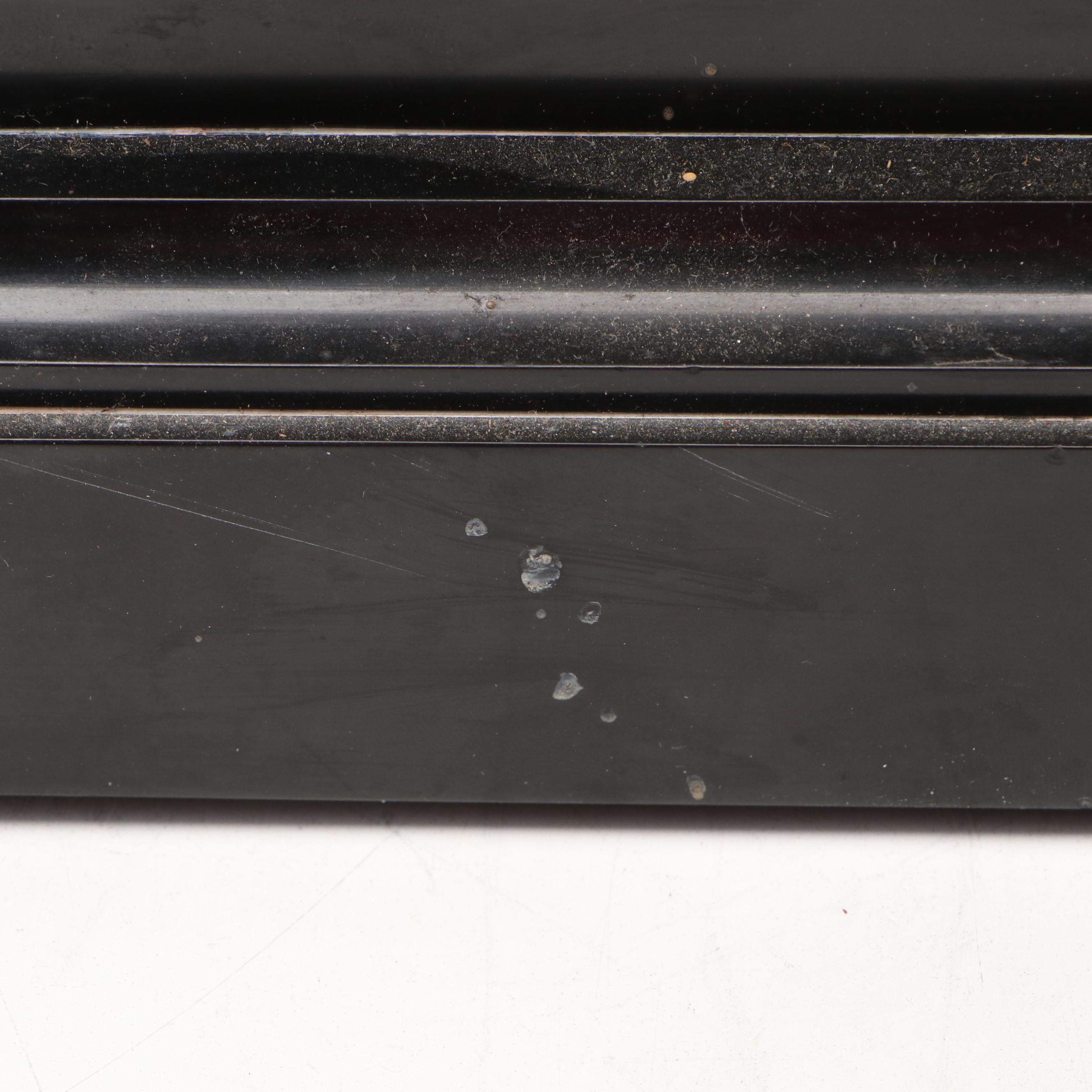 Neoclassical Style Black Marble with Brass Decals Mantel Clock