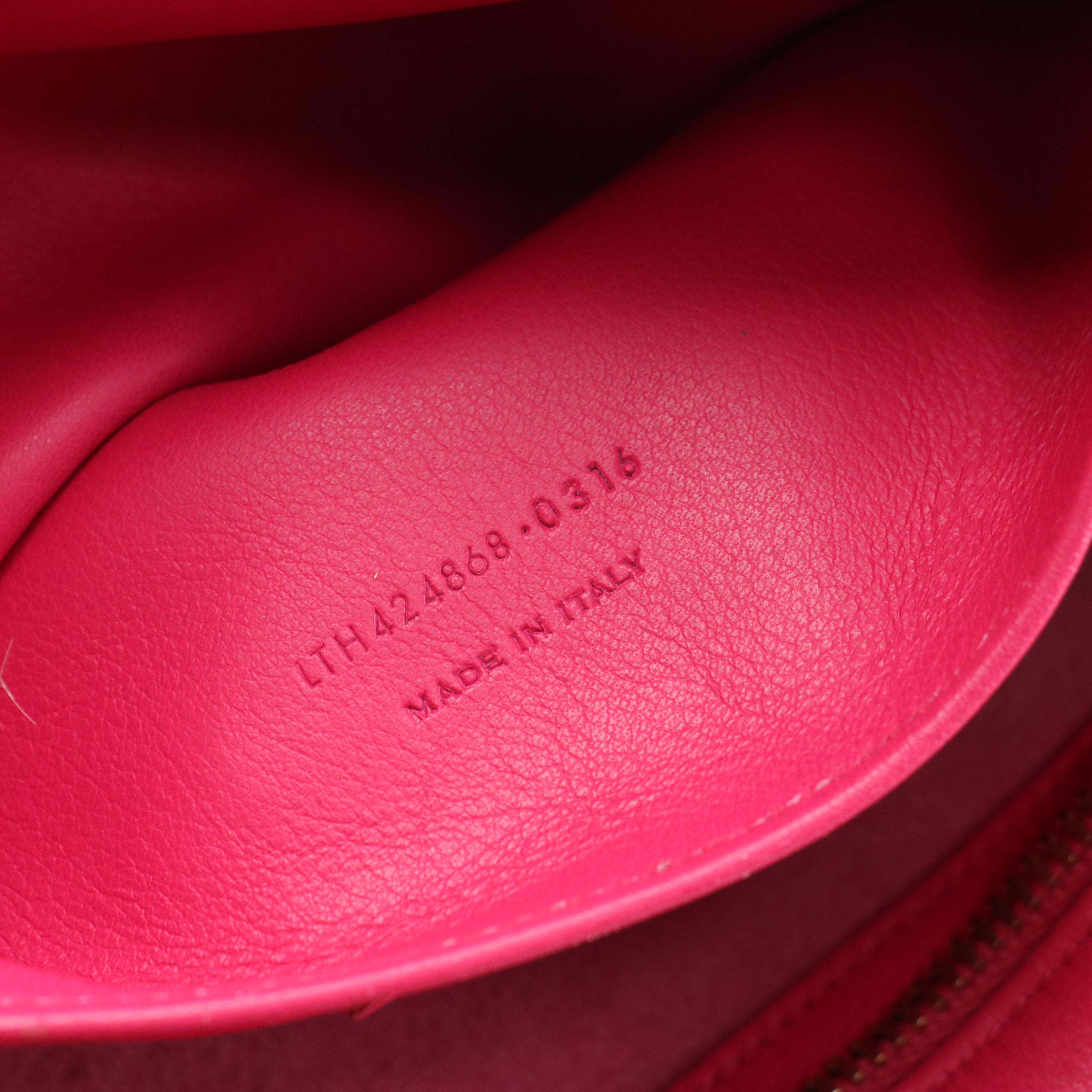 Saint Laurent YSL Sac Cabas Two-Way Bag in Hot Pink Calfskin Leather
