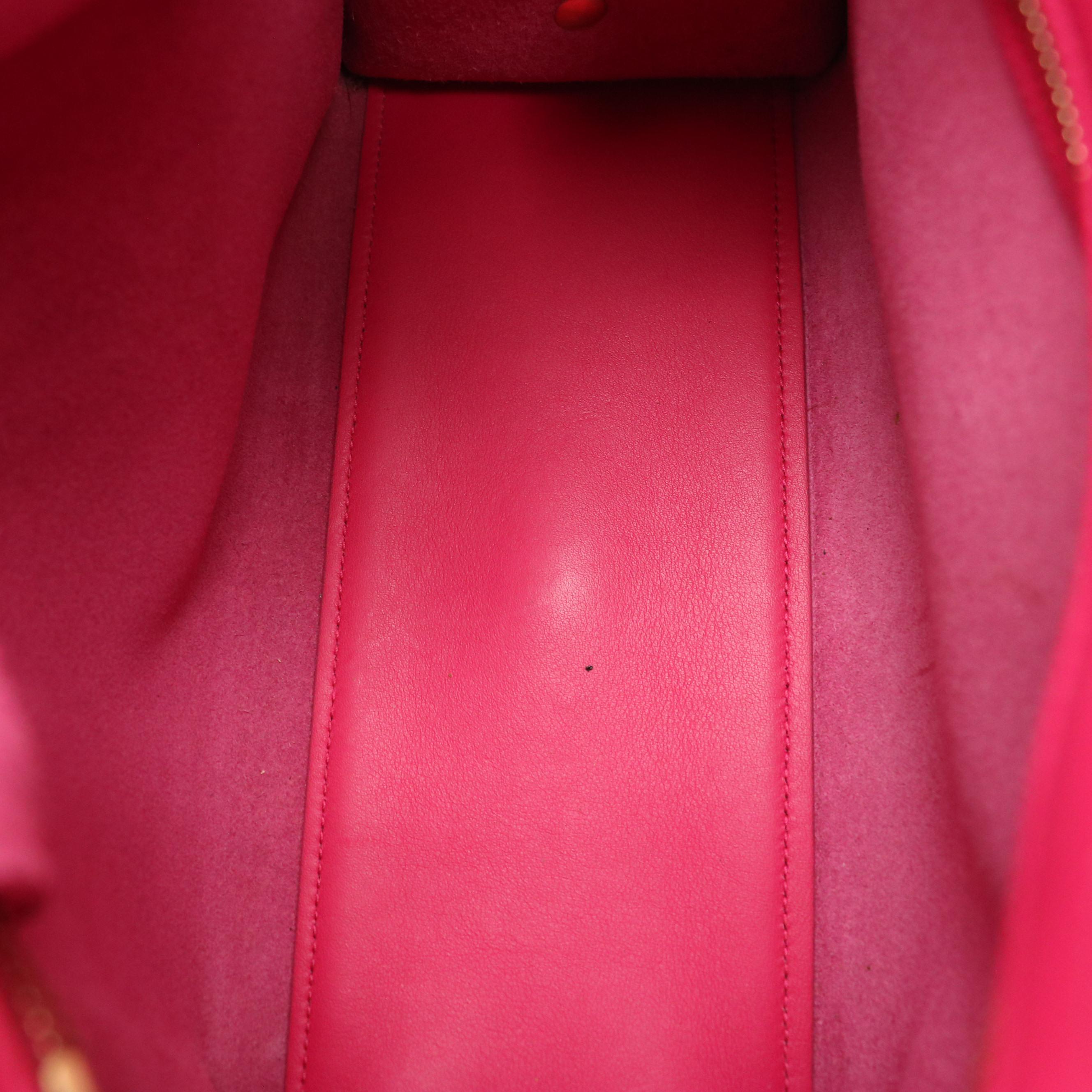 Saint Laurent YSL Sac Cabas Two-Way Bag in Hot Pink Calfskin Leather