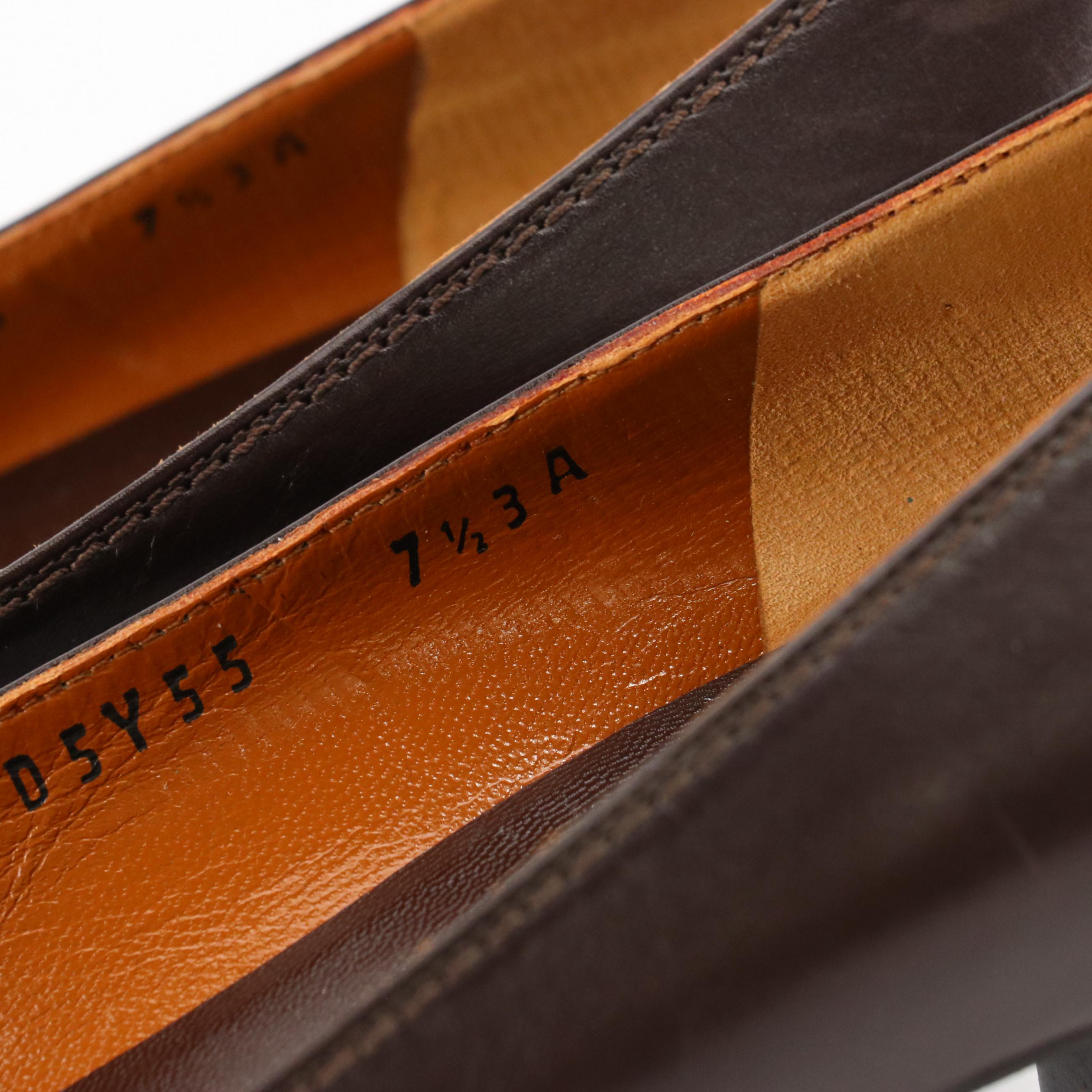 Salvatore Ferragamo Dark Chocolate Brown Leather Pointed-Toe Pumps, With Box