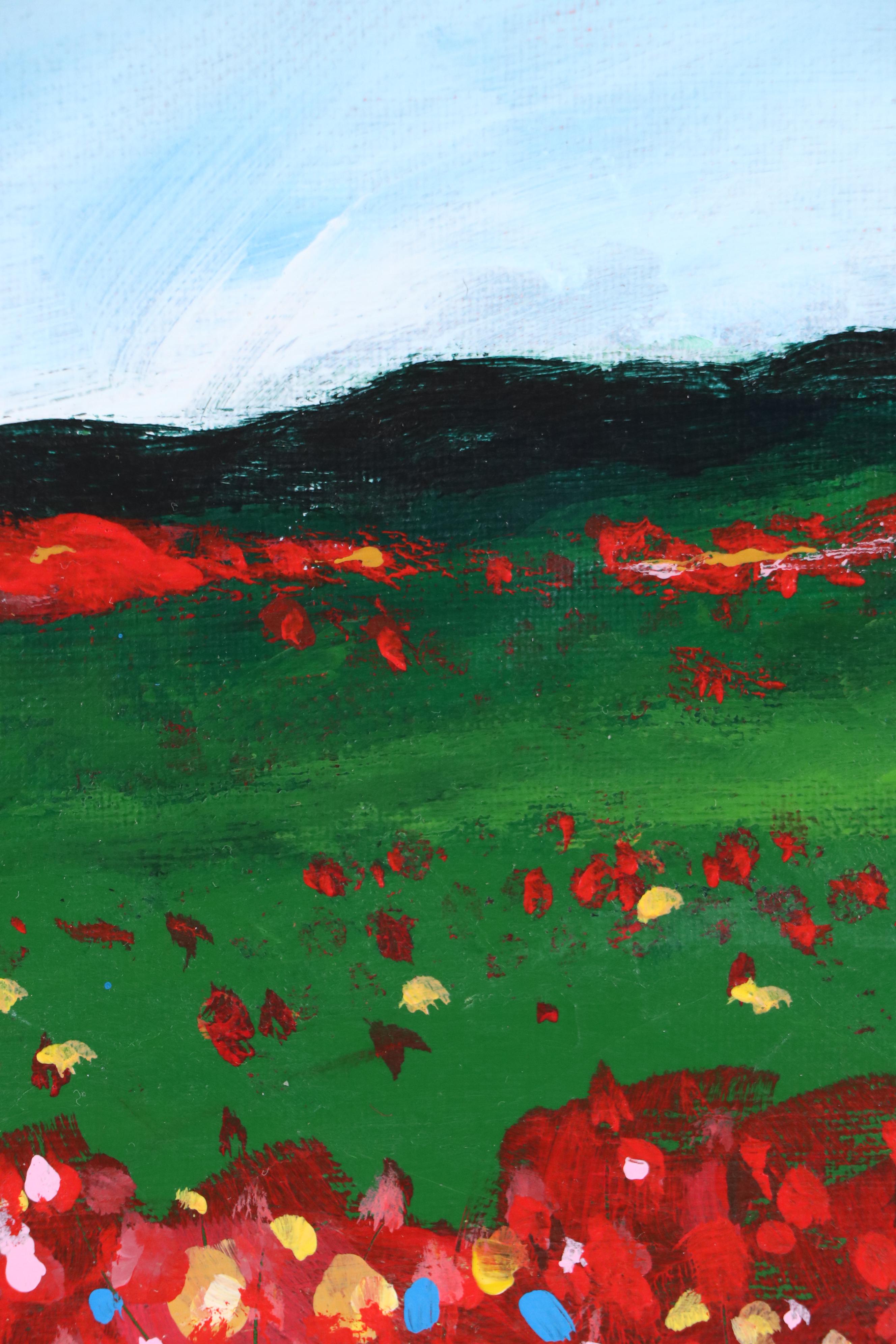 Angie Hubbard Stylized Landscape Acrylic Painting, 21st Century