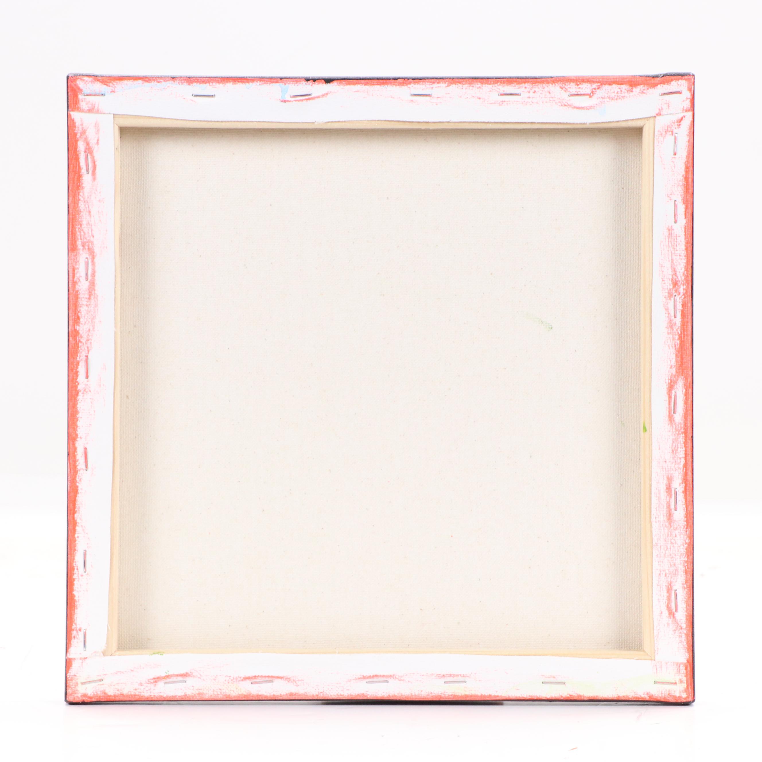 Angie Hubbard Stylized Landscape Acrylic Painting, 21st Century