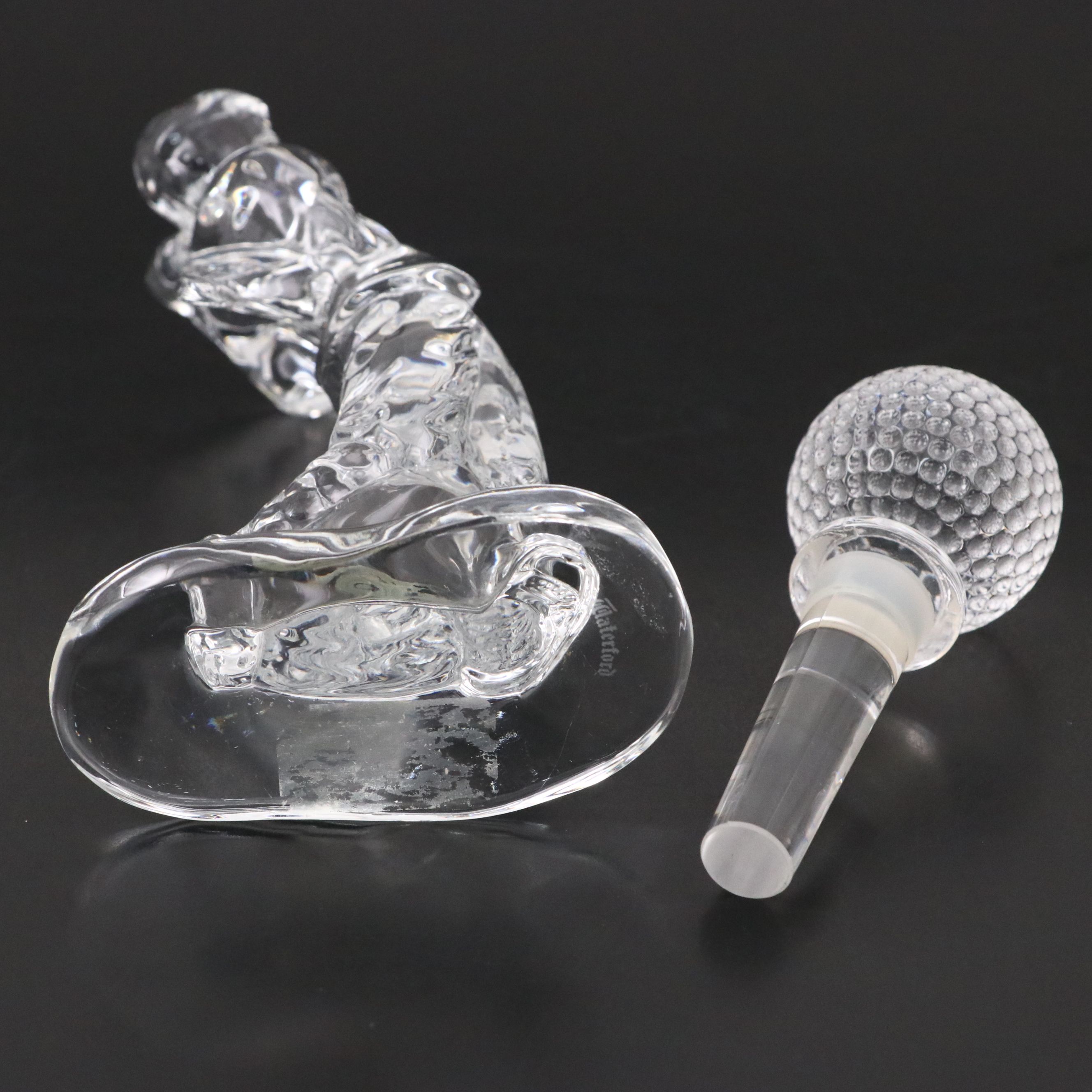 Waterford Crystal Golfer with Other Crystal Figurines and Golf Picture Frame
