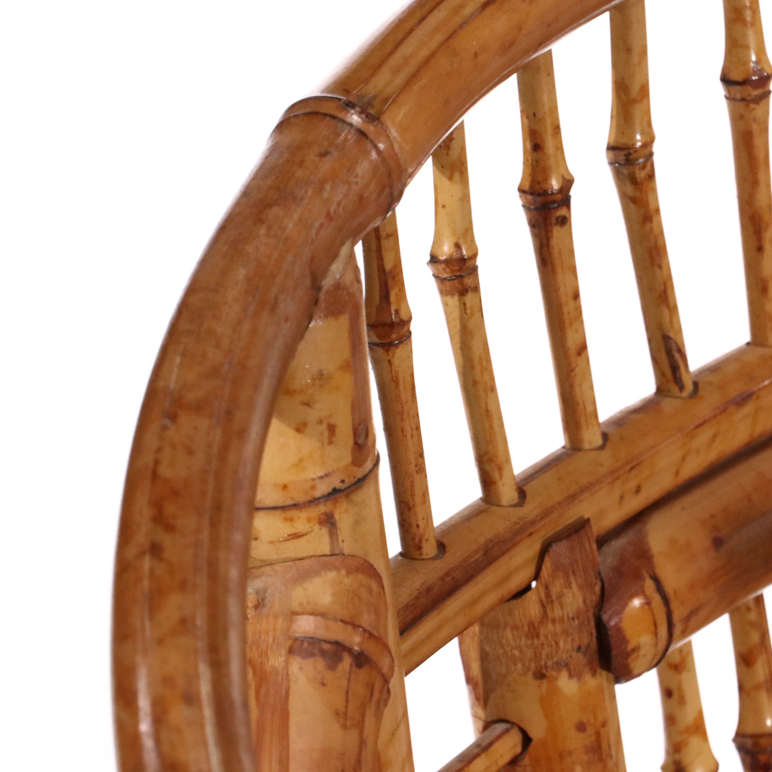 Brighton Pavilion Style Bamboo and Cane Seat Chair, Late 20th Century