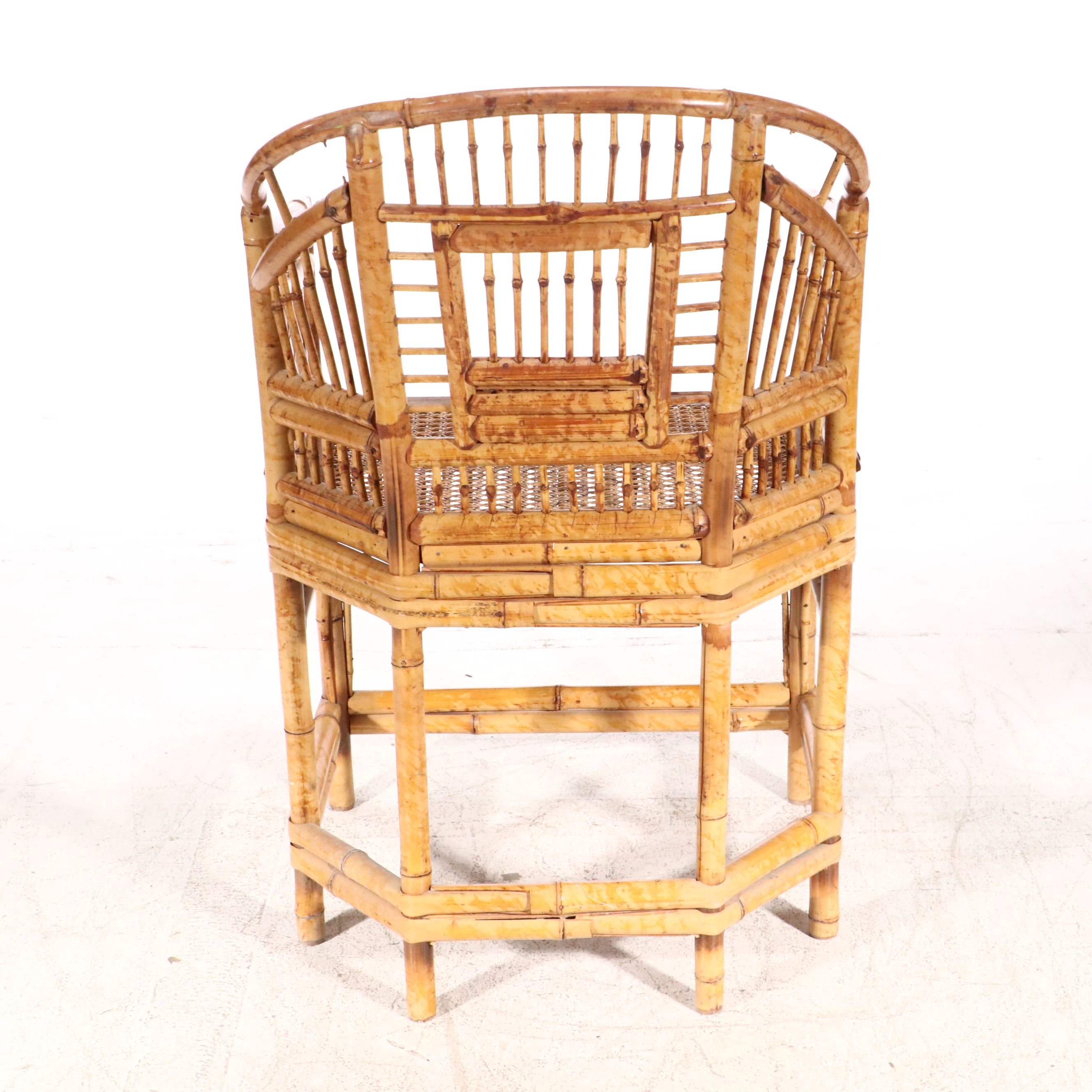 Brighton Pavilion Style Bamboo and Cane Seat Chair, Late 20th Century