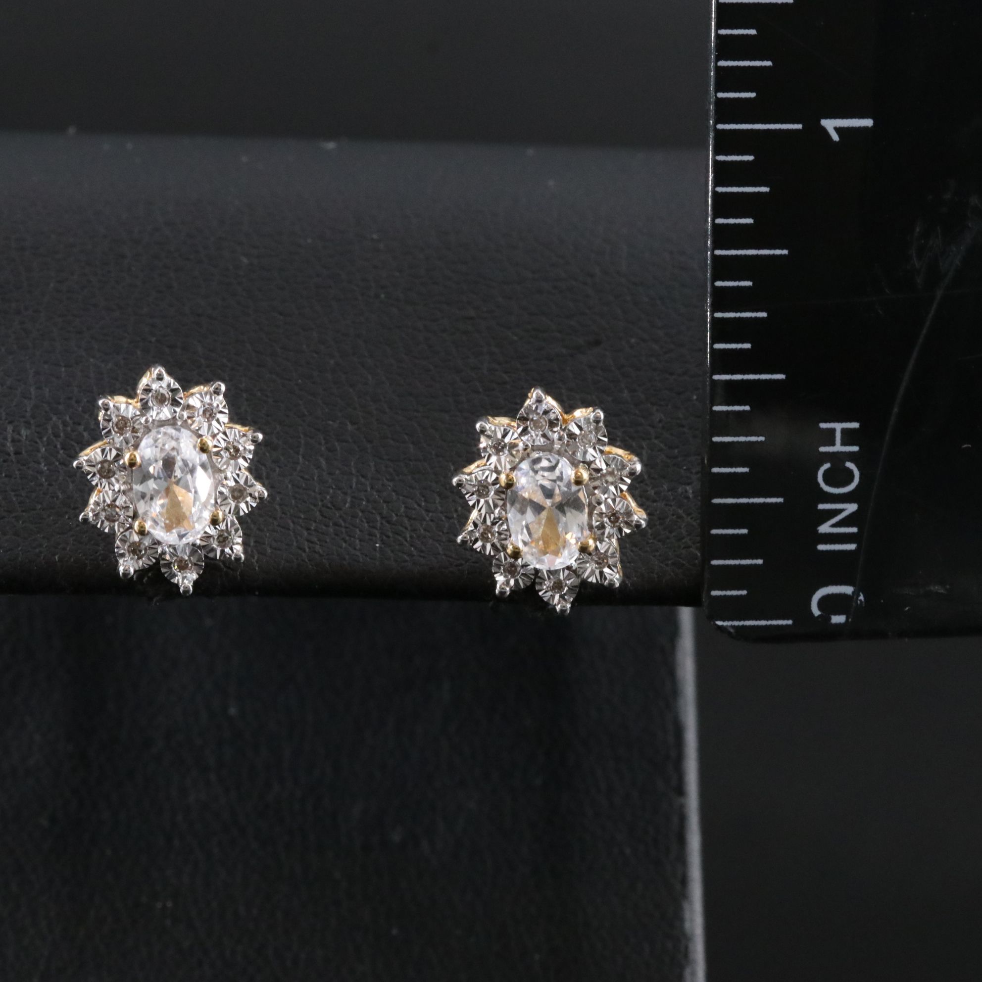 Sterling White Sapphire and Diamond Earrings