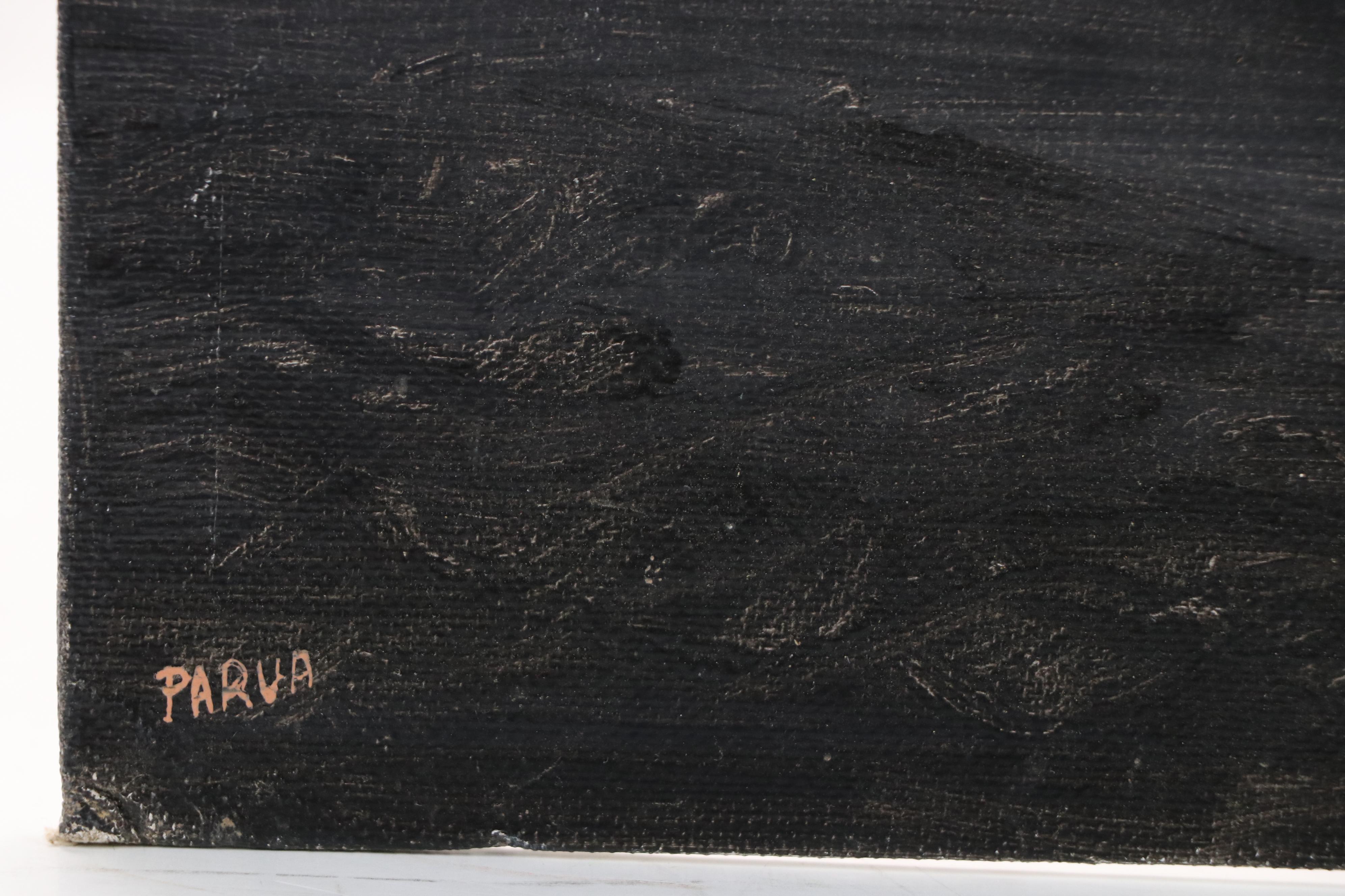 Coastal Landscape with Figures Walking Dog Acrylic Painting