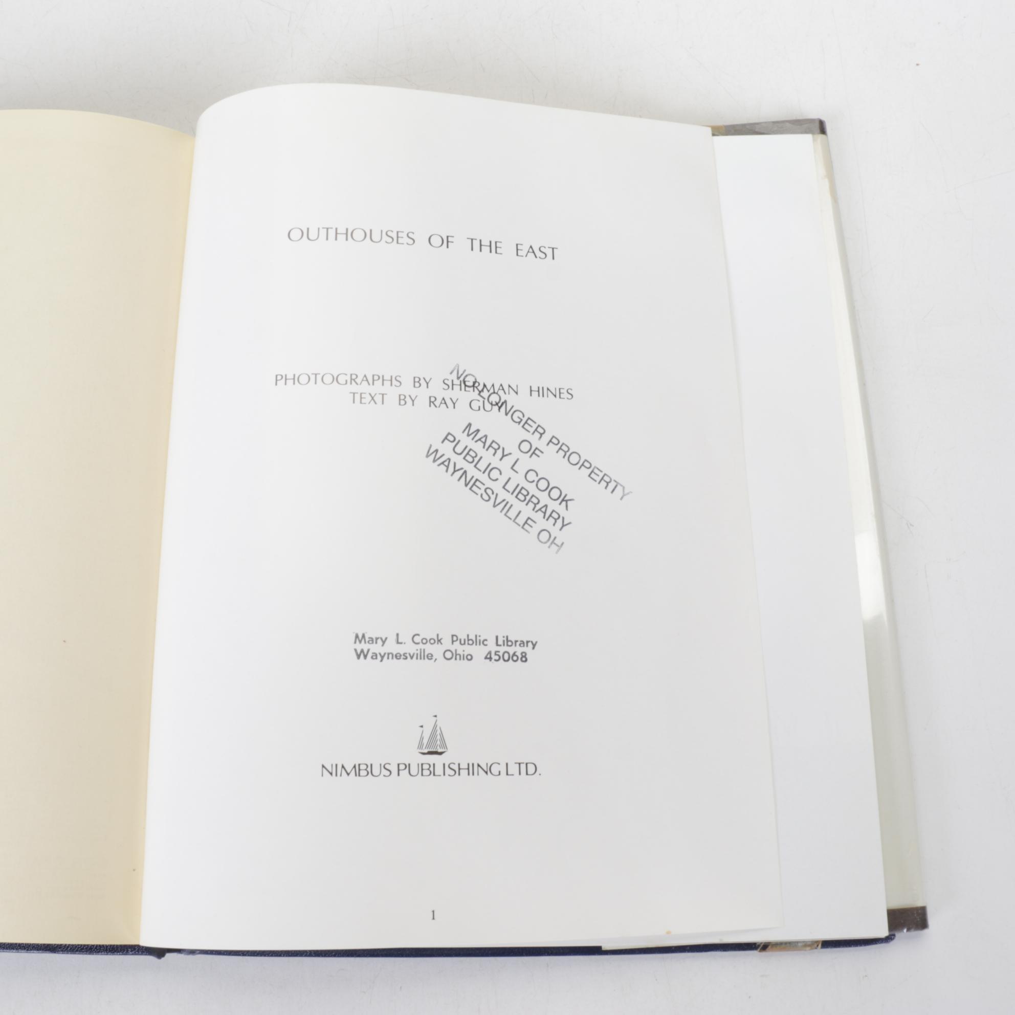 "Outhouses of the East" with Other Outhouse Themed Books and Resin Picture Frame