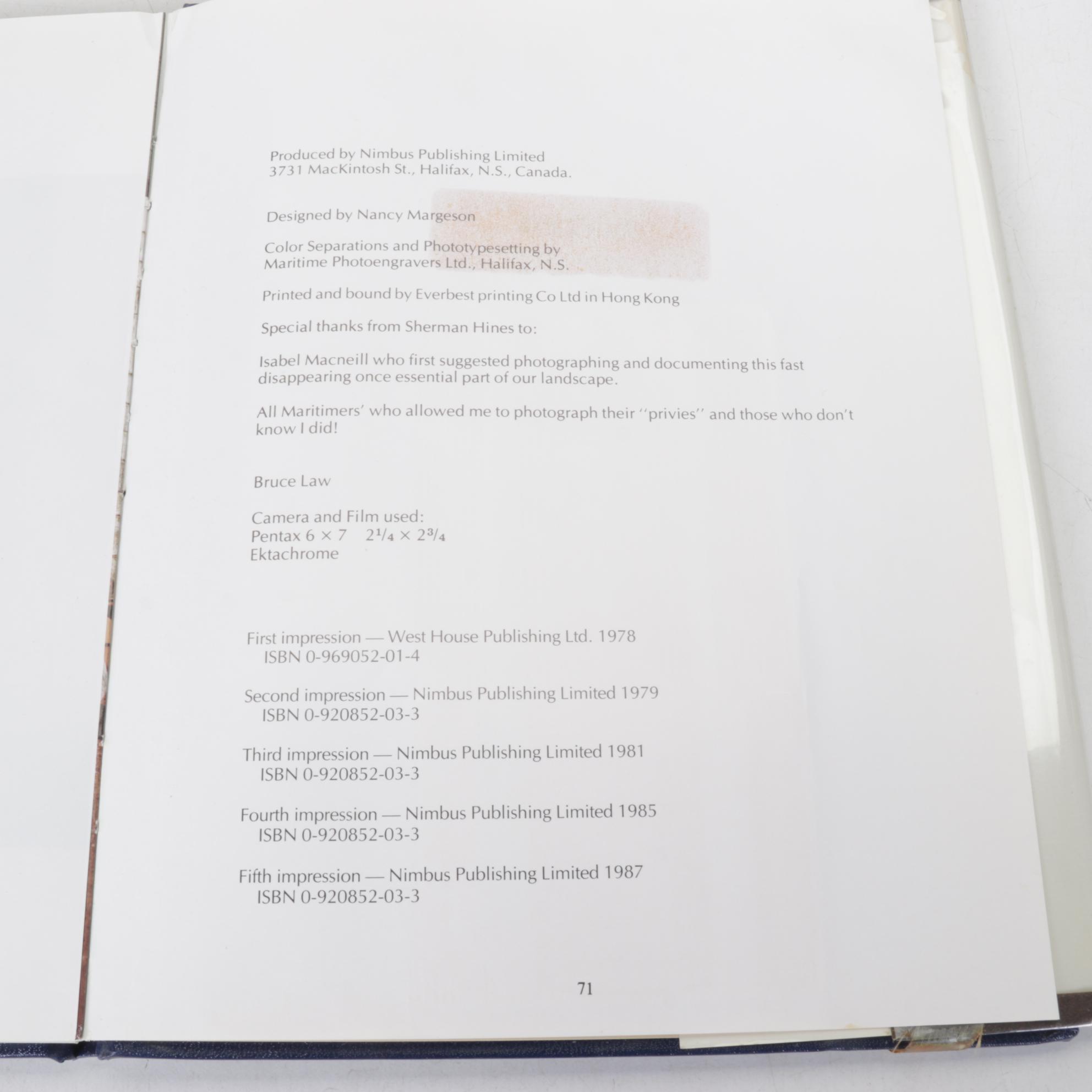 "Outhouses of the East" with Other Outhouse Themed Books and Resin Picture Frame