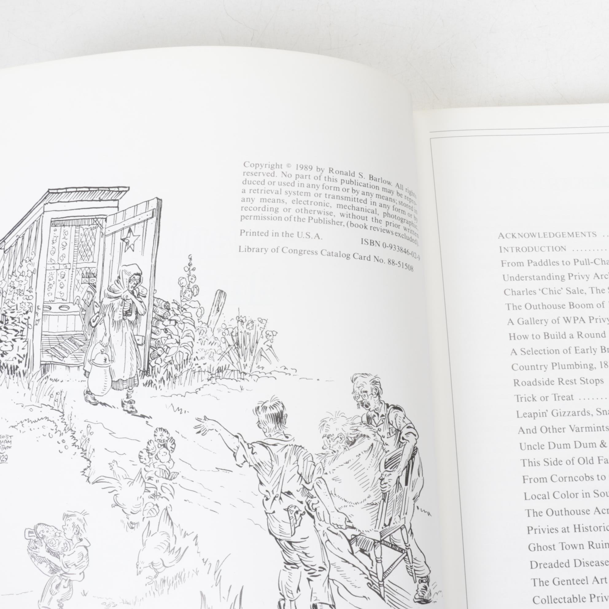 "Outhouses of the East" with Other Outhouse Themed Books and Resin Picture Frame