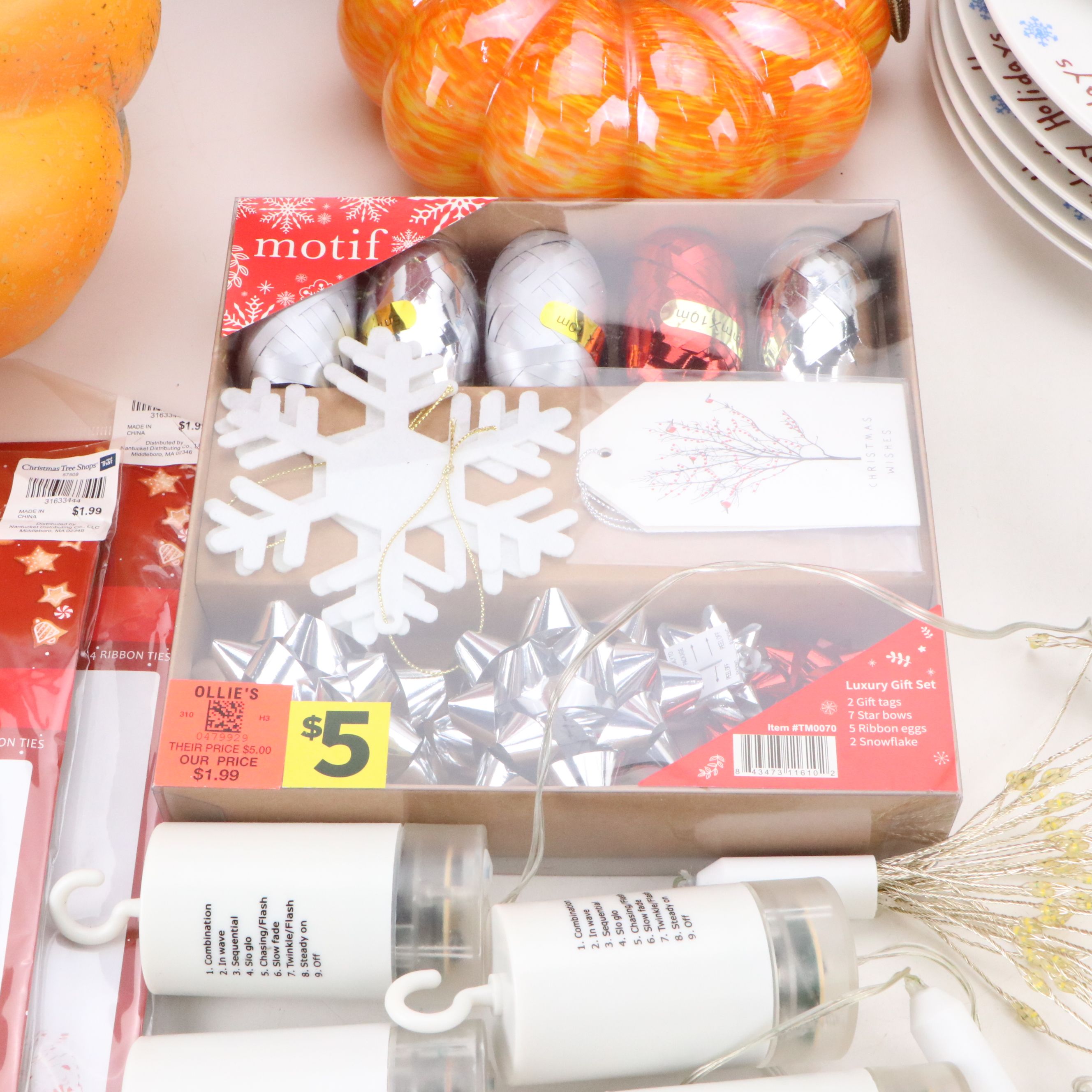Christmas Plates, Cookie Tray Set with Fall Pumpkins and More Seasonal Decor