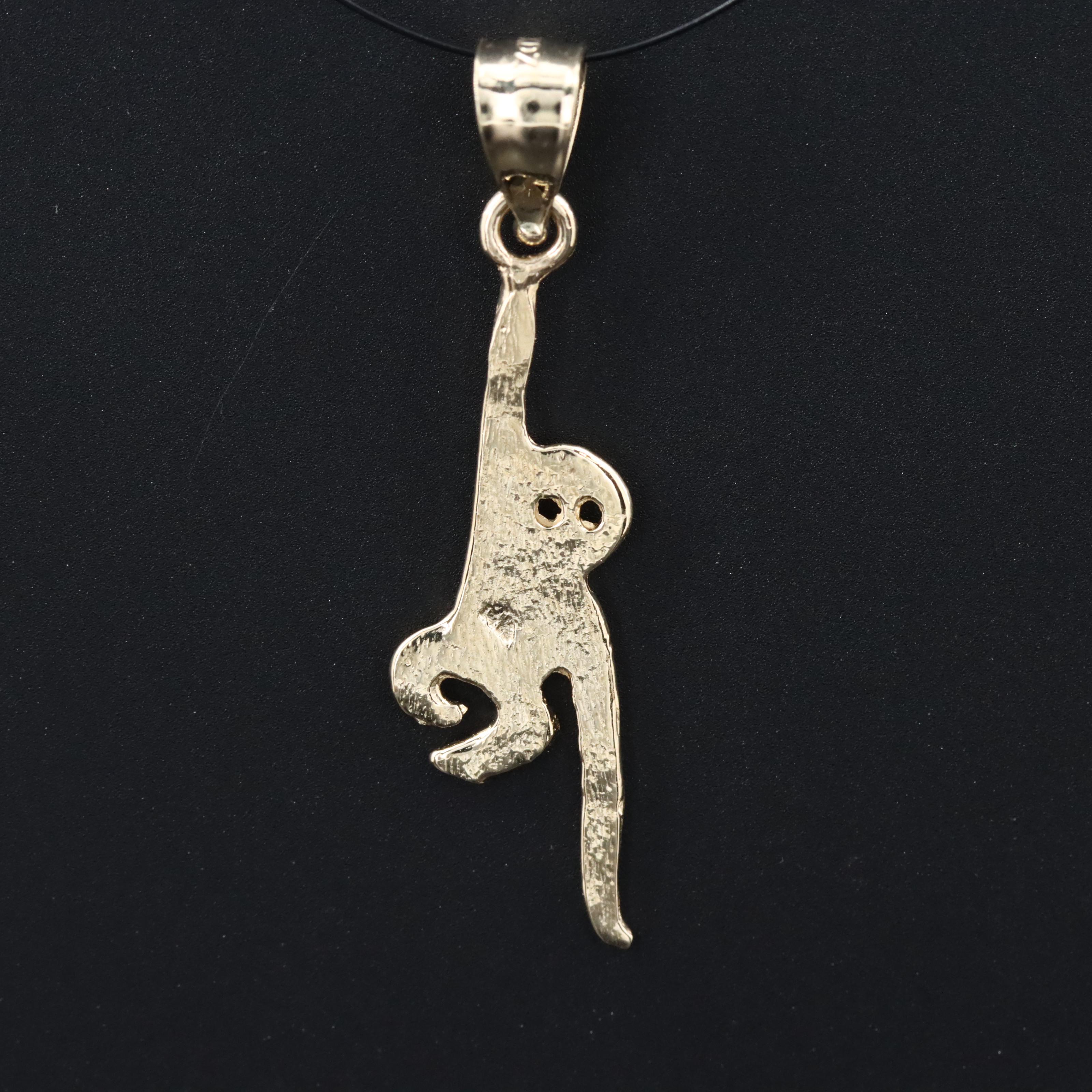 14K Monkey Pendant