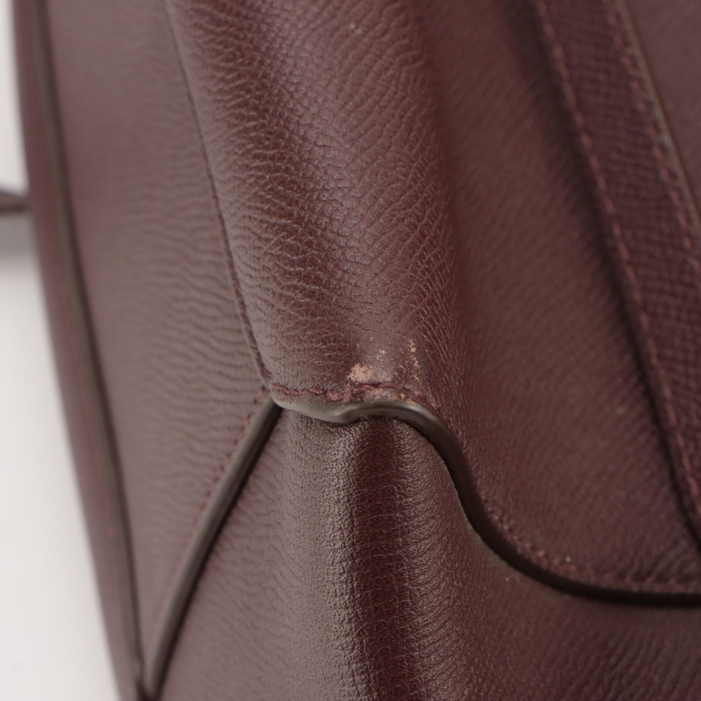 Céline Micro Belt Two-Way Bag in Deep Burgundy Grained Calfskin Leather