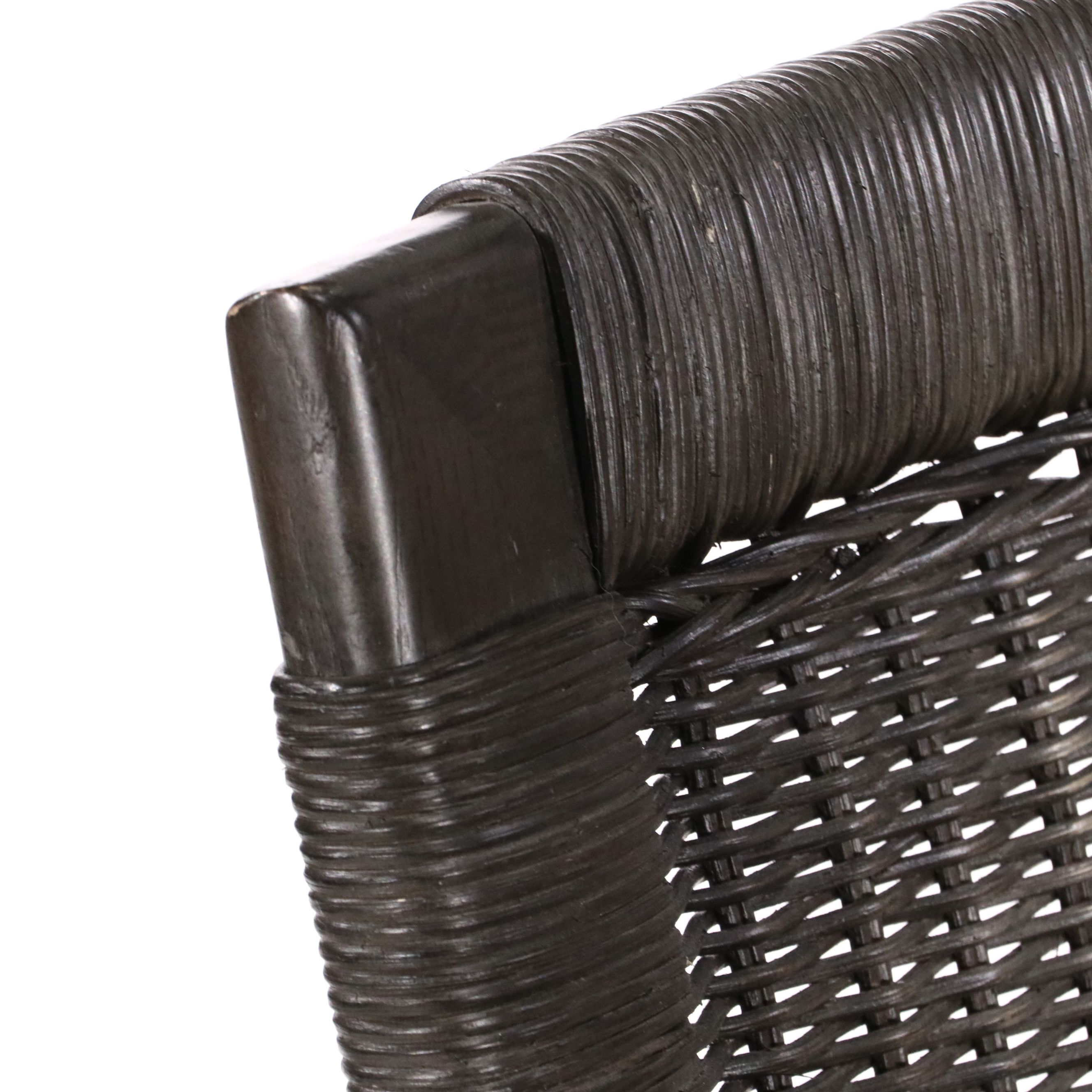 Pair of Contemporary Crate & Barrel Wicker Woven Armchairs