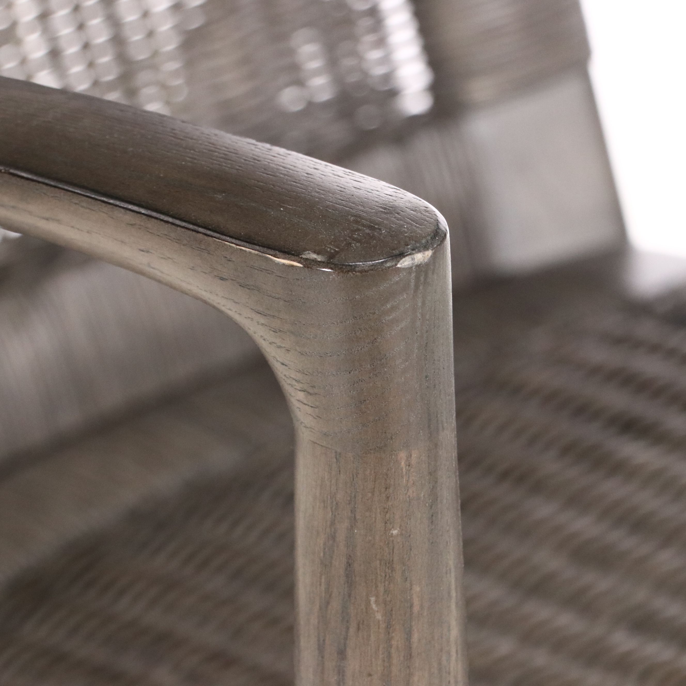 Pair of Contemporary Crate & Barrel Wicker Woven Armchairs