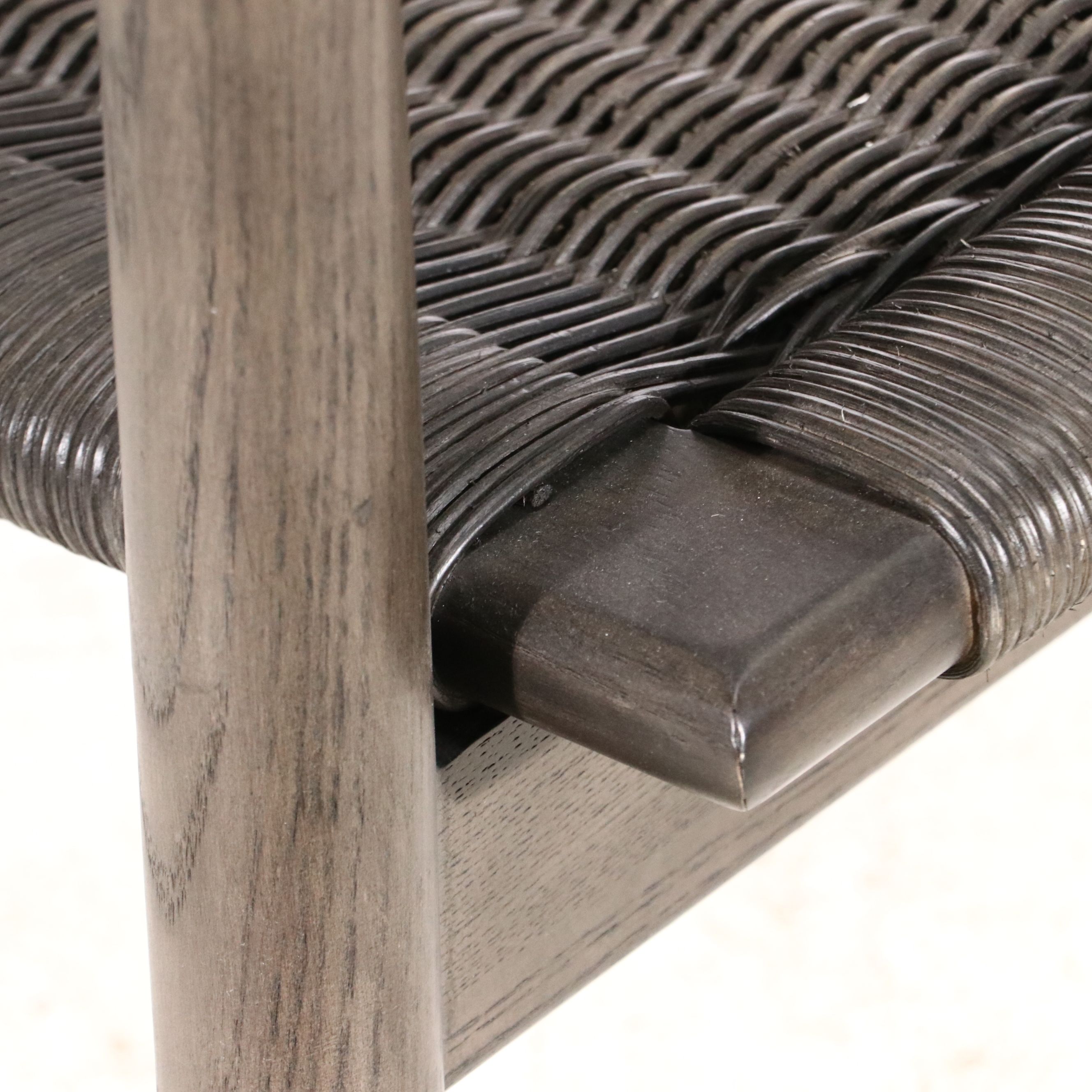 Pair of Contemporary Crate & Barrel Wicker Woven Armchairs