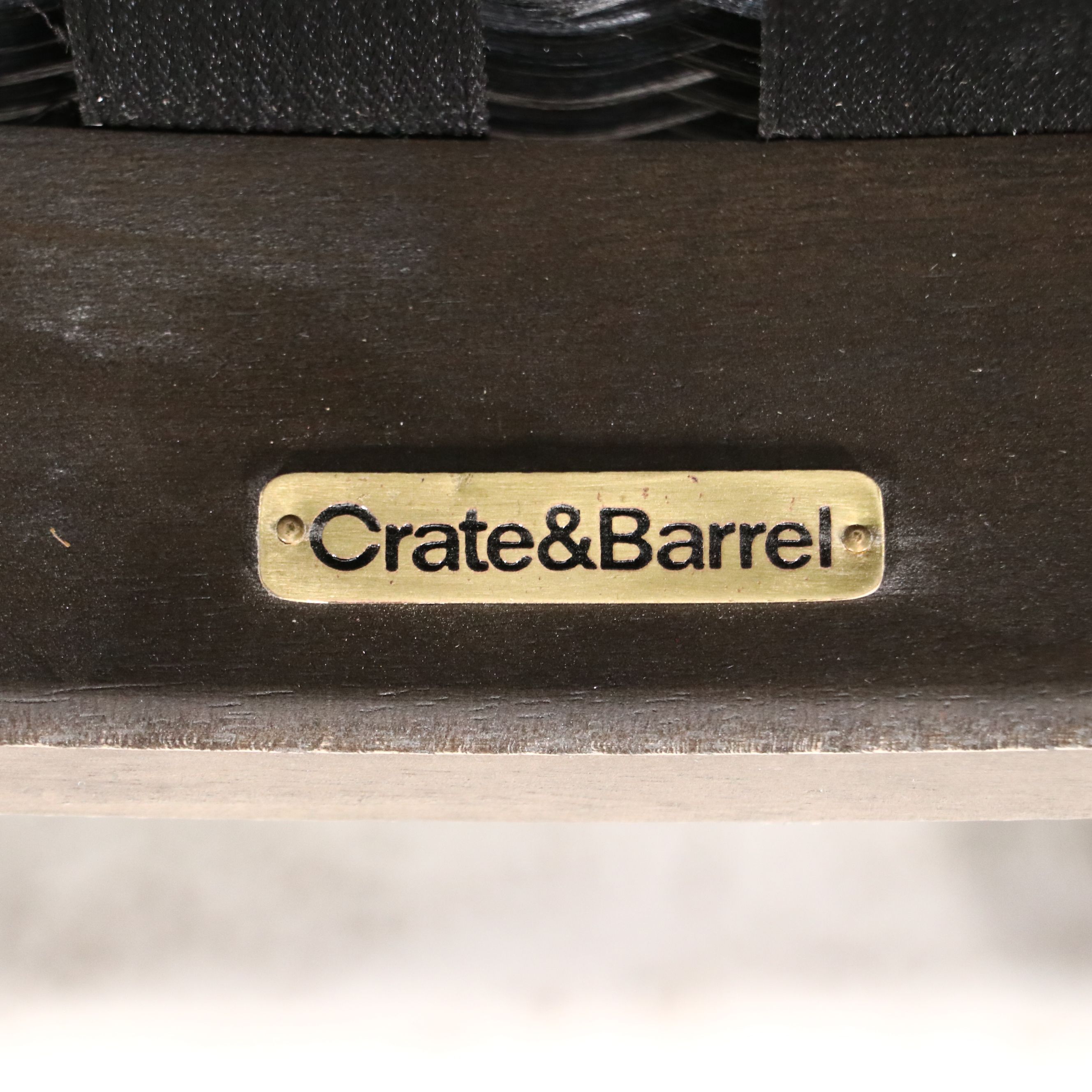 Pair of Contemporary Crate & Barrel Wicker Woven Armchairs