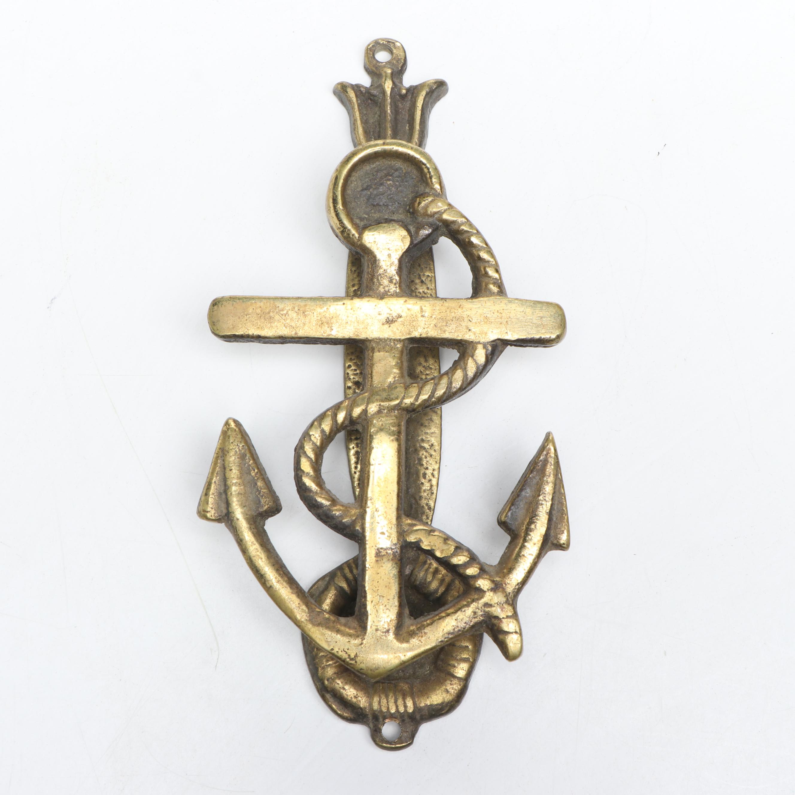 Brass Signed, Door Knockers, Bell, Dolphins and More Decor, Mid to Late 20th C.