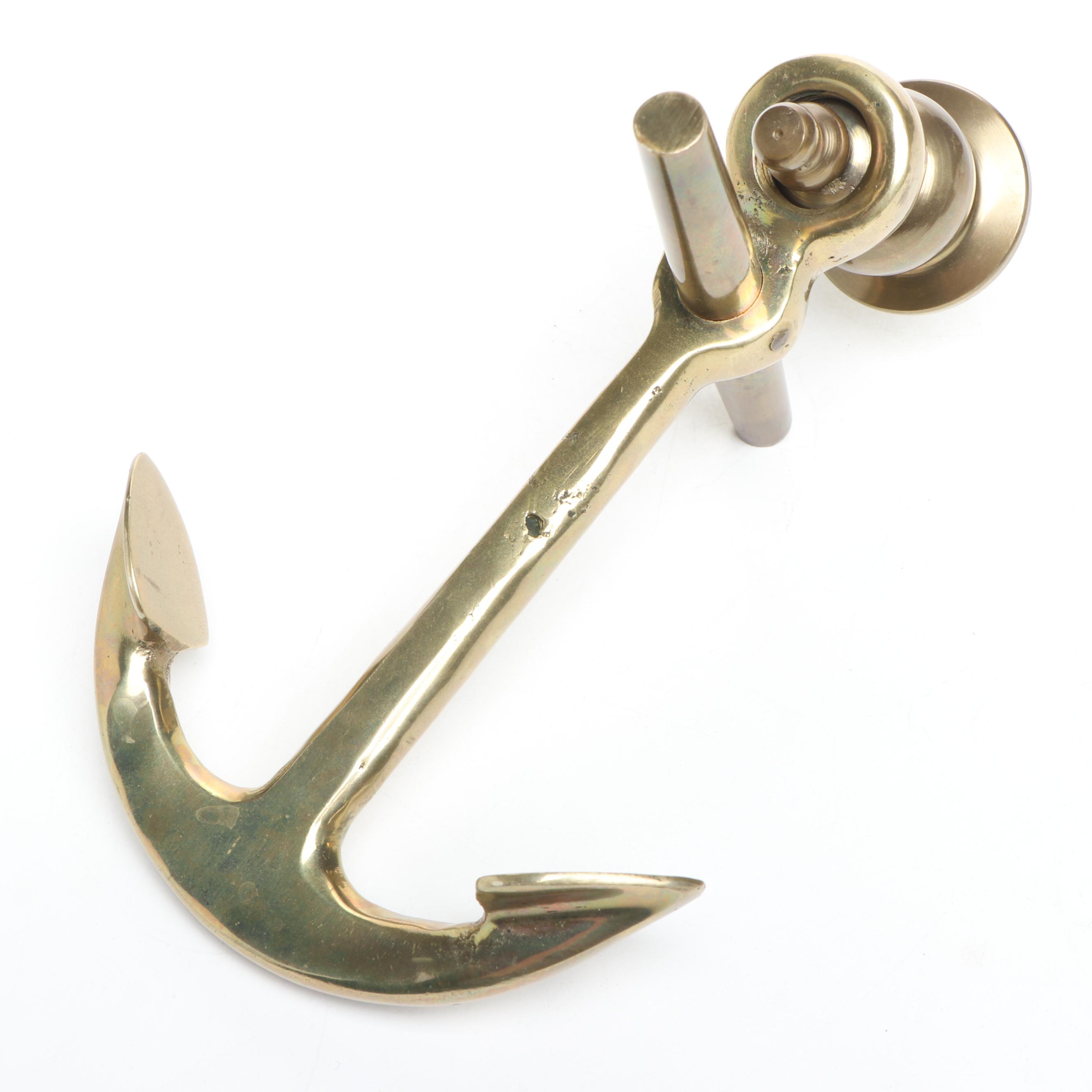 Brass Signed, Door Knockers, Bell, Dolphins and More Decor, Mid to Late 20th C.