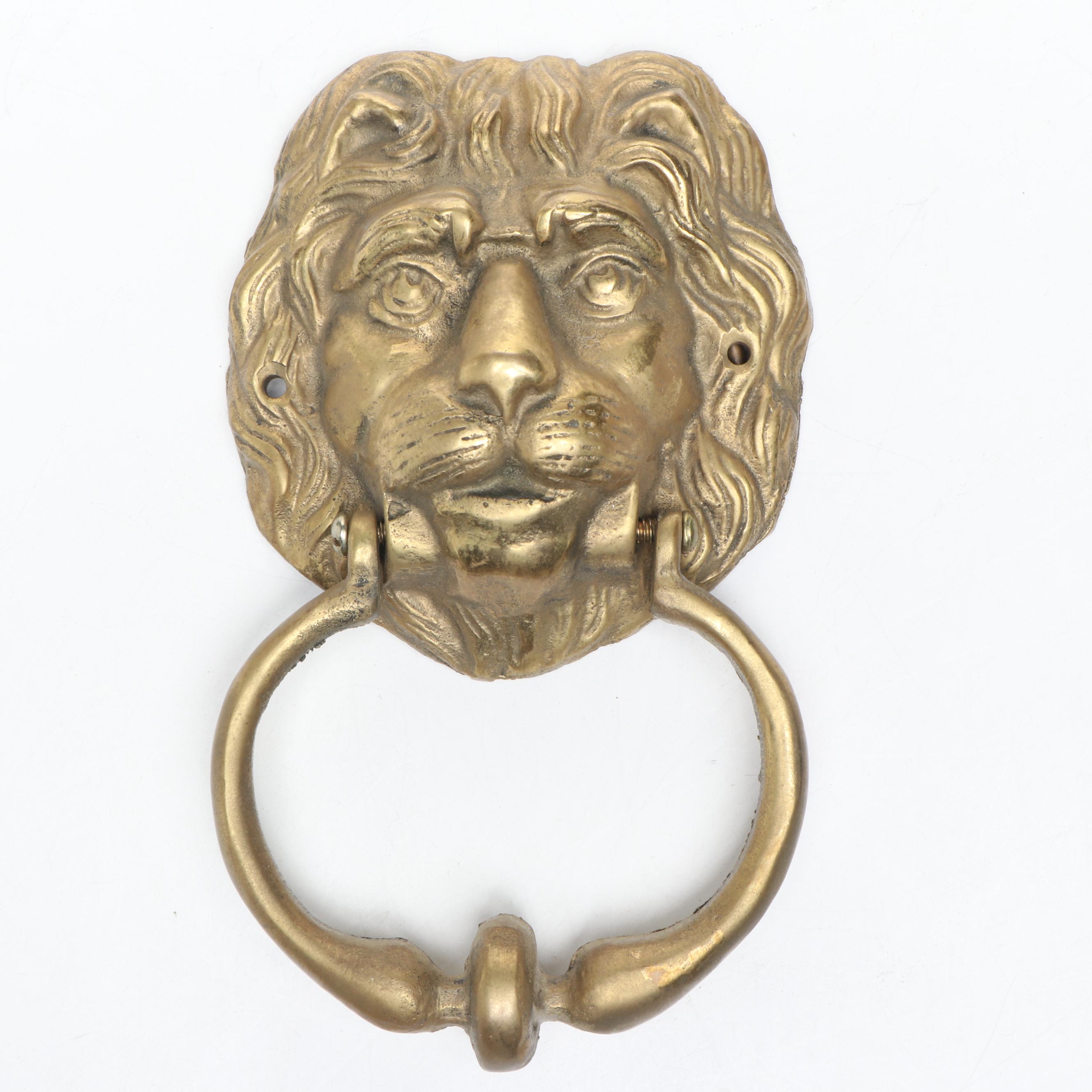 Brass Signed, Door Knockers, Bell, Dolphins and More Decor, Mid to Late 20th C.