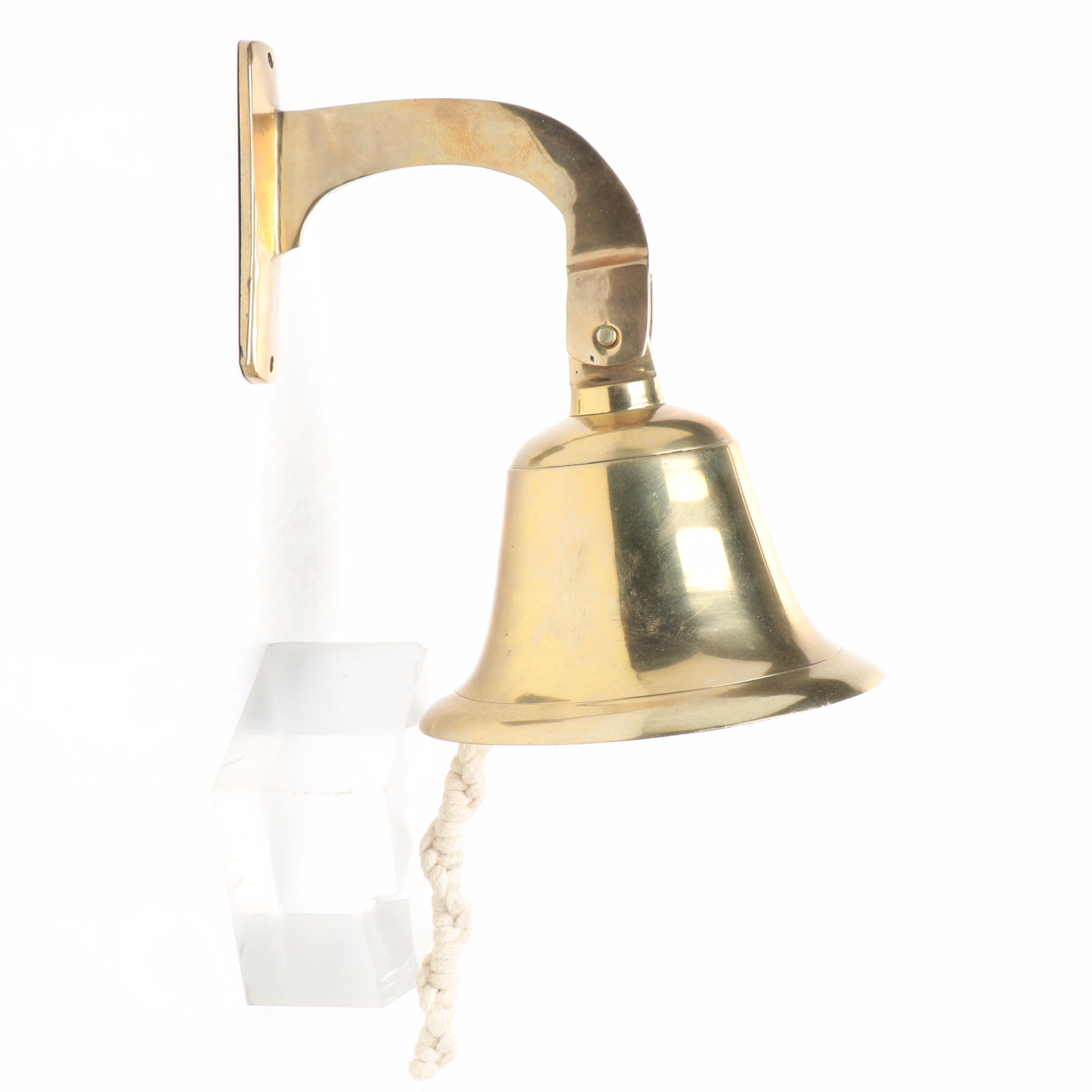 Brass Signed, Door Knockers, Bell, Dolphins and More Decor, Mid to Late 20th C.