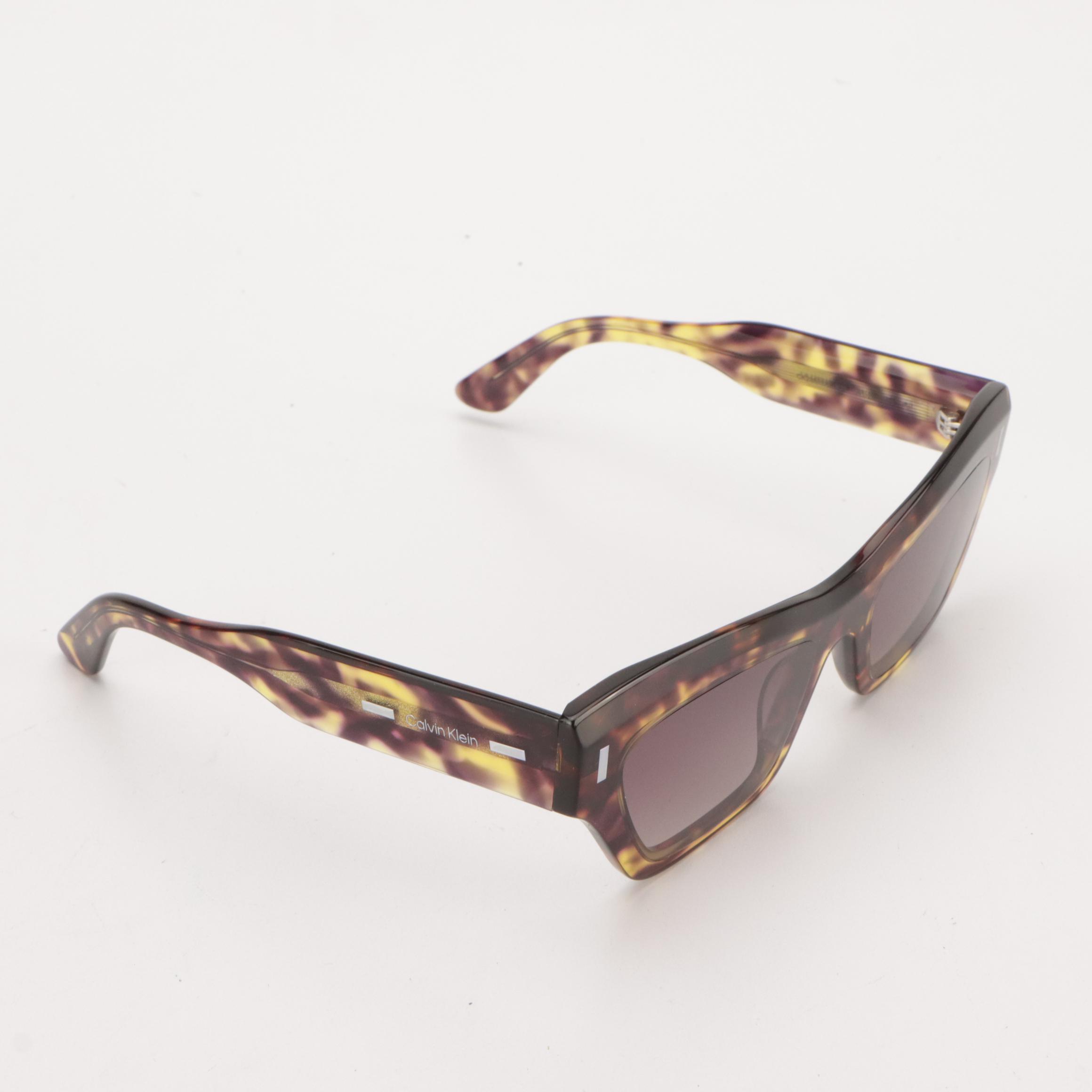 Calvin Klein CK23503S Purple Havana Butterfly Sunglasses with Case