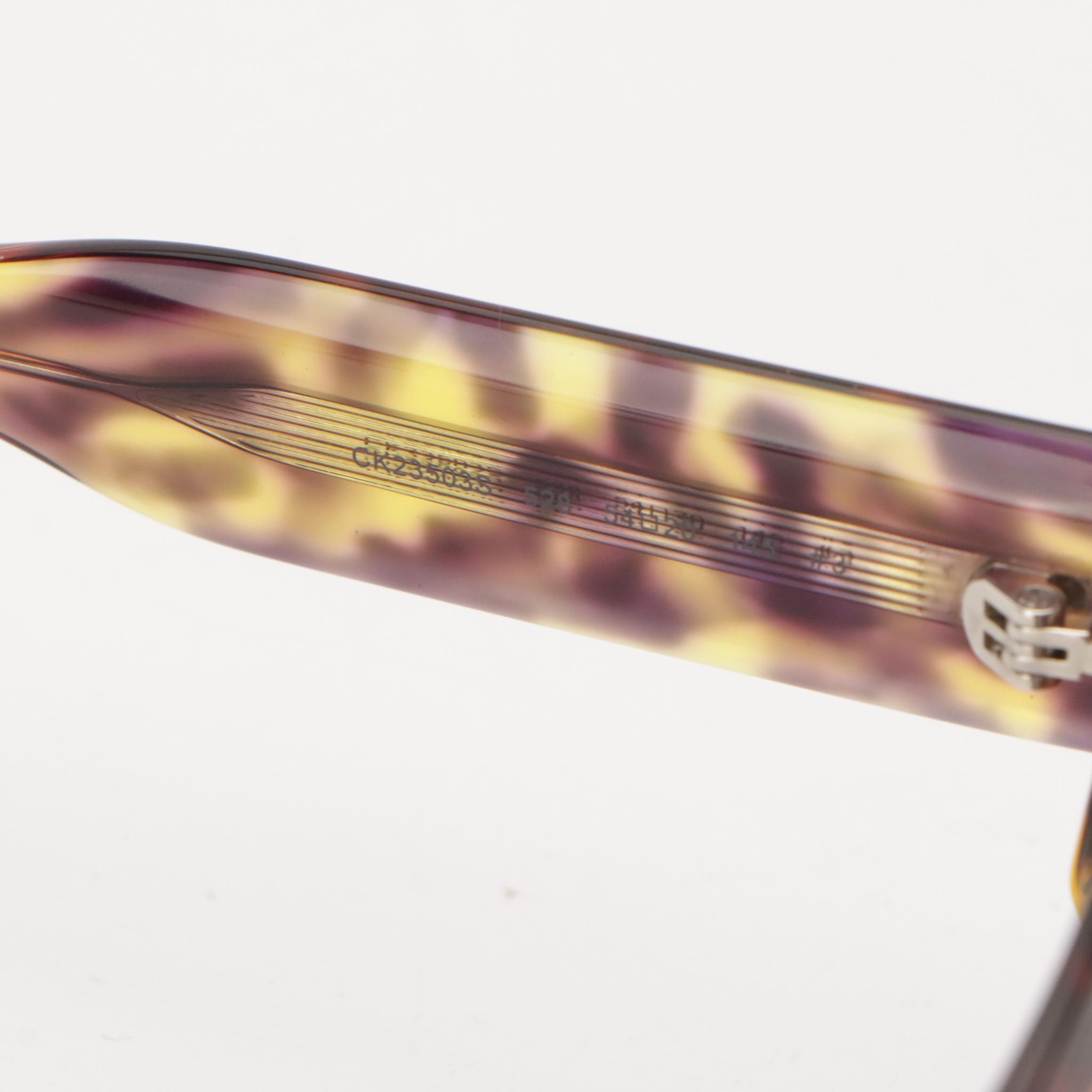 Calvin Klein CK23503S Purple Havana Butterfly Sunglasses with Case