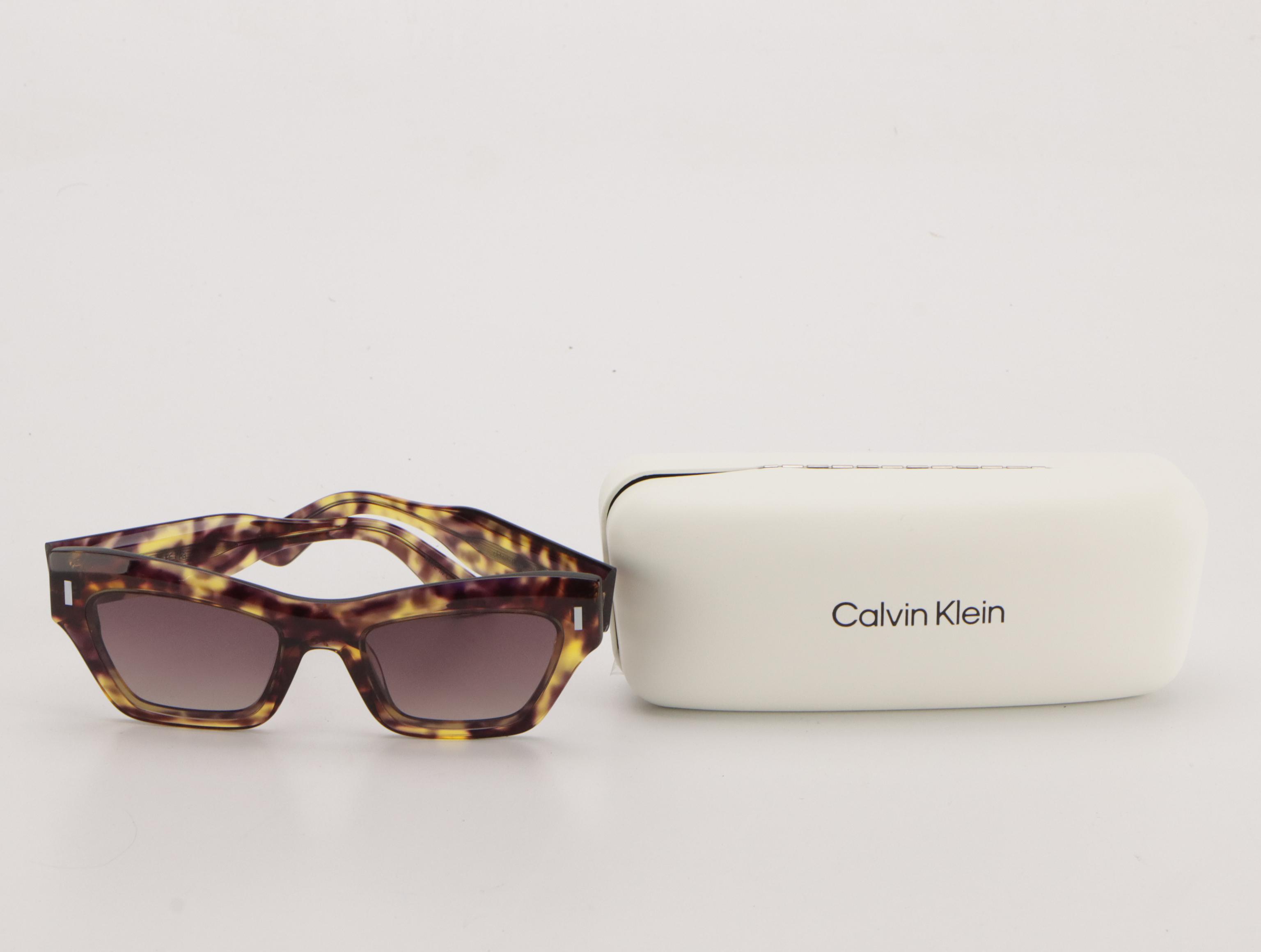 Calvin Klein CK23503S Purple Havana Butterfly Sunglasses with Case