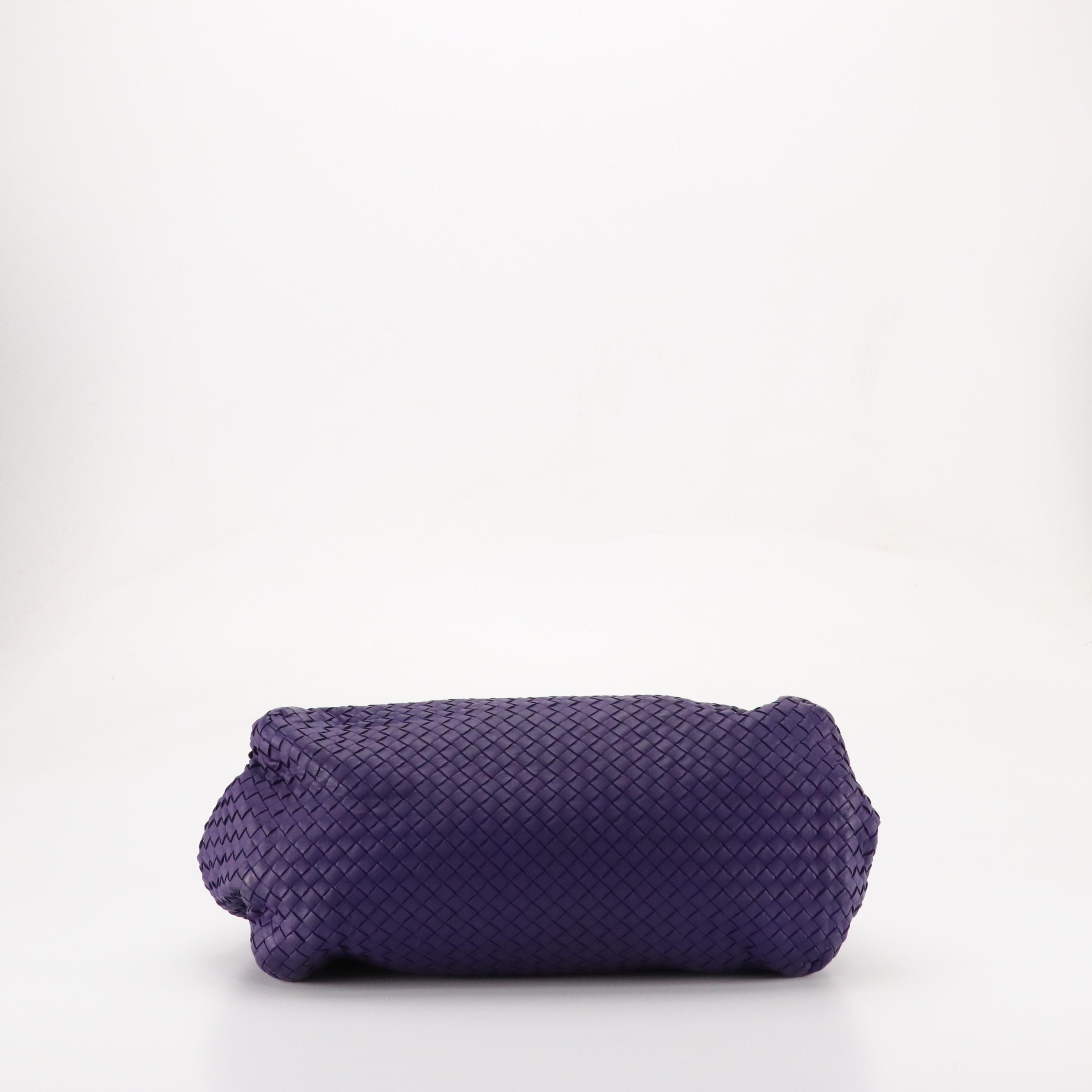 Bottega Veneta Slouchy Shoulder Bag in Deep Violet Intrecciato Nappa Leather