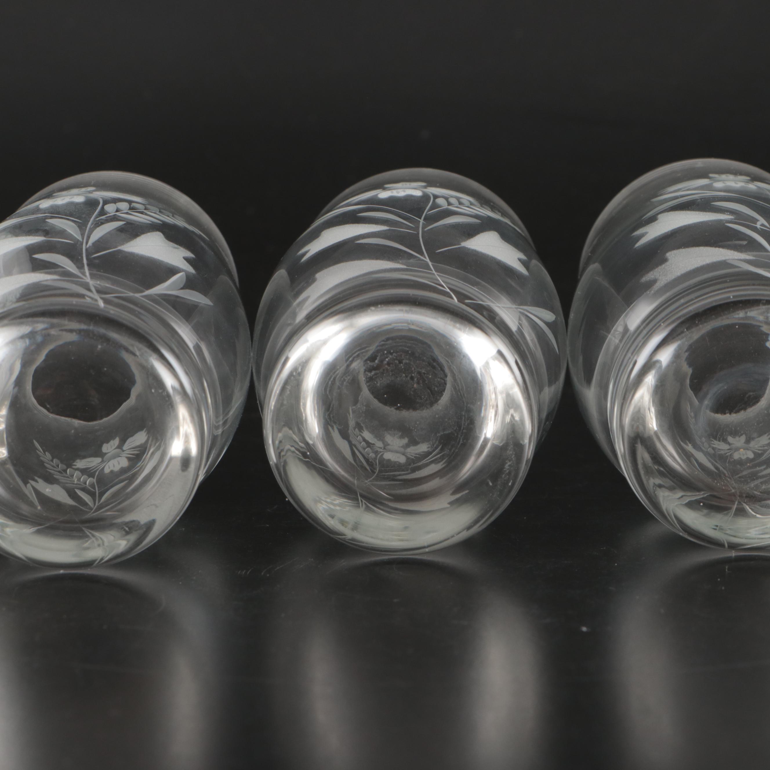 Etched Glass Stemware, Cocktail Pitcher, and More Barware