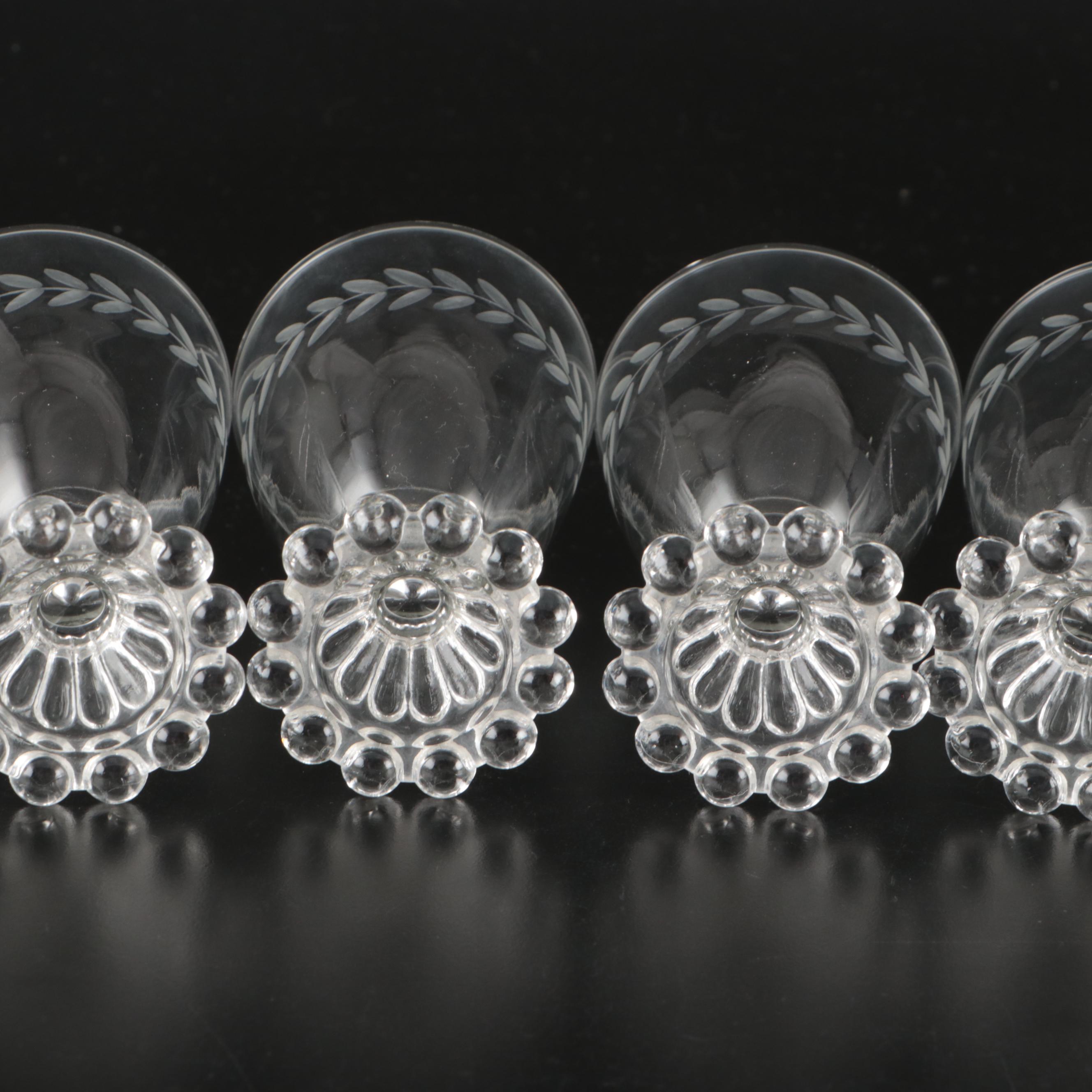 Etched Glass Stemware, Cocktail Pitcher, and More Barware