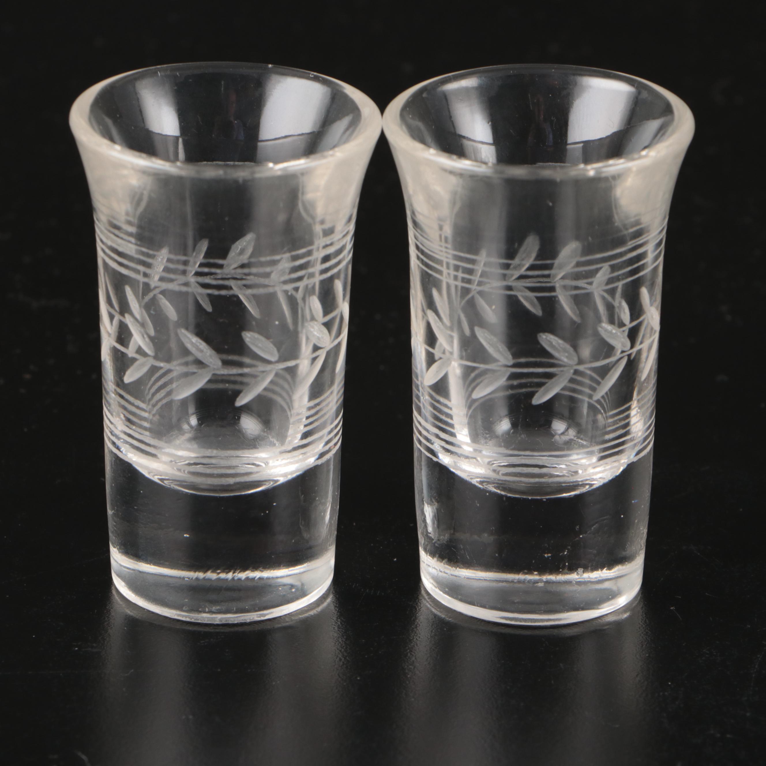Etched Glass Stemware, Cocktail Pitcher, and More Barware