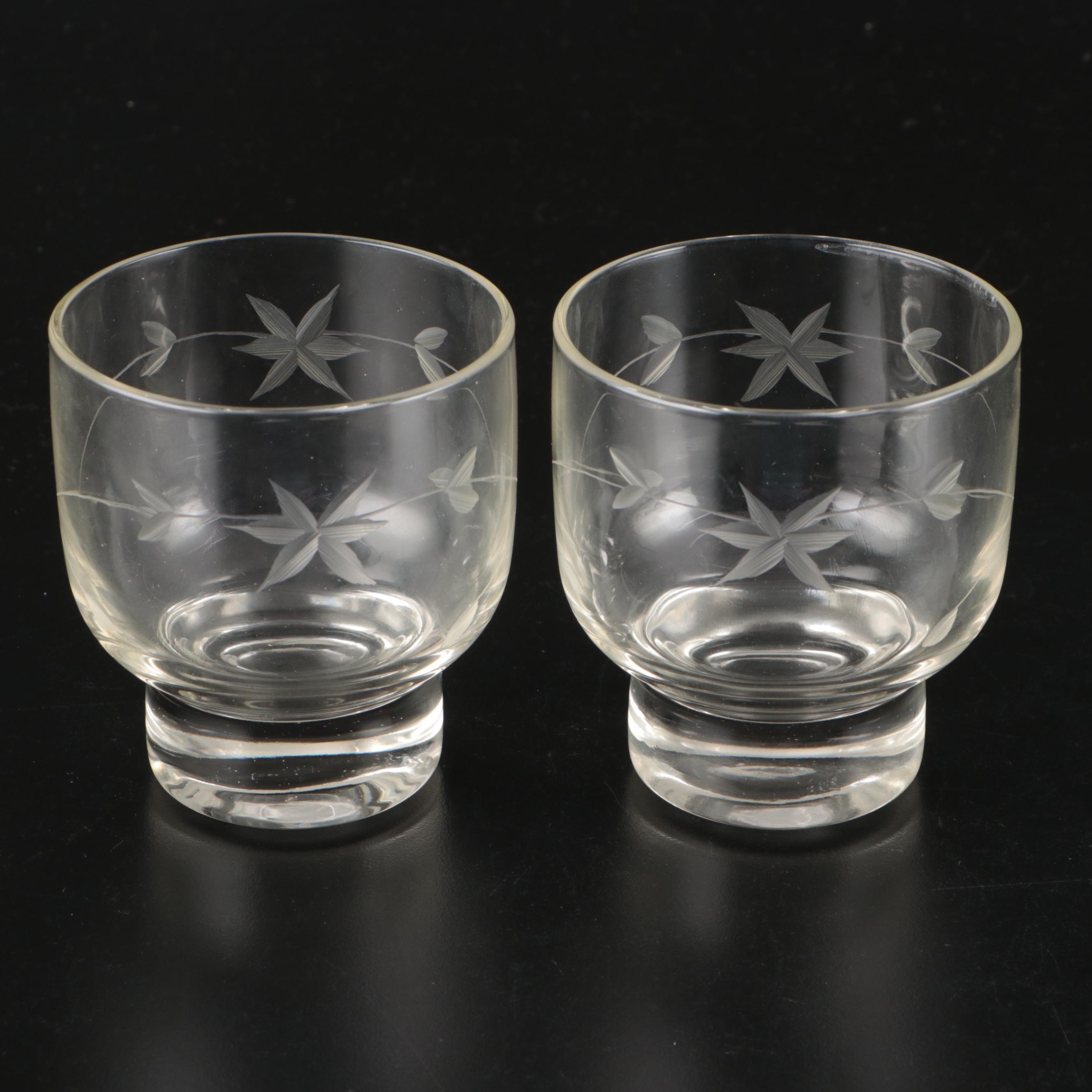 Etched Glass Stemware, Cocktail Pitcher, and More Barware