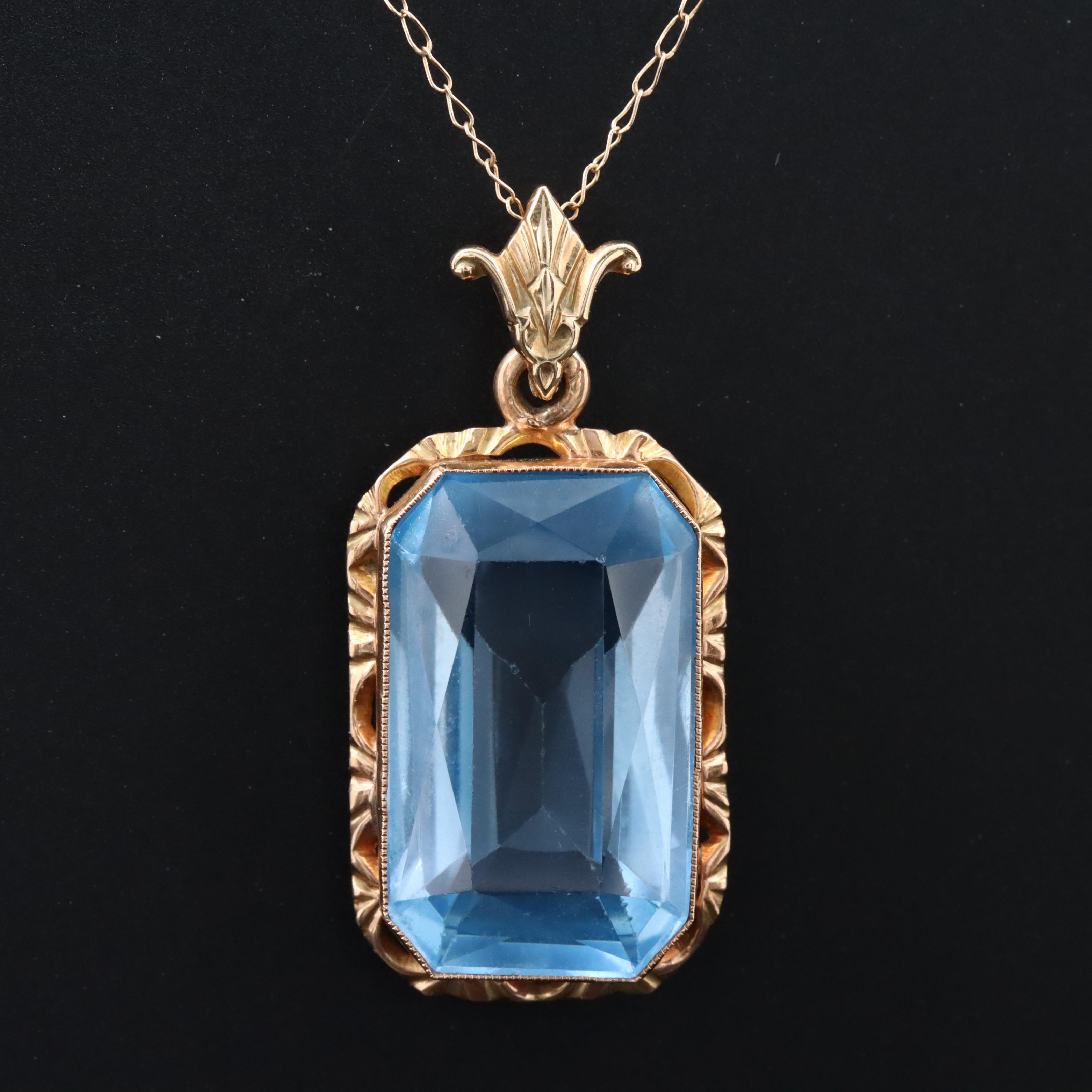 14K Spinel Pendant Necklace