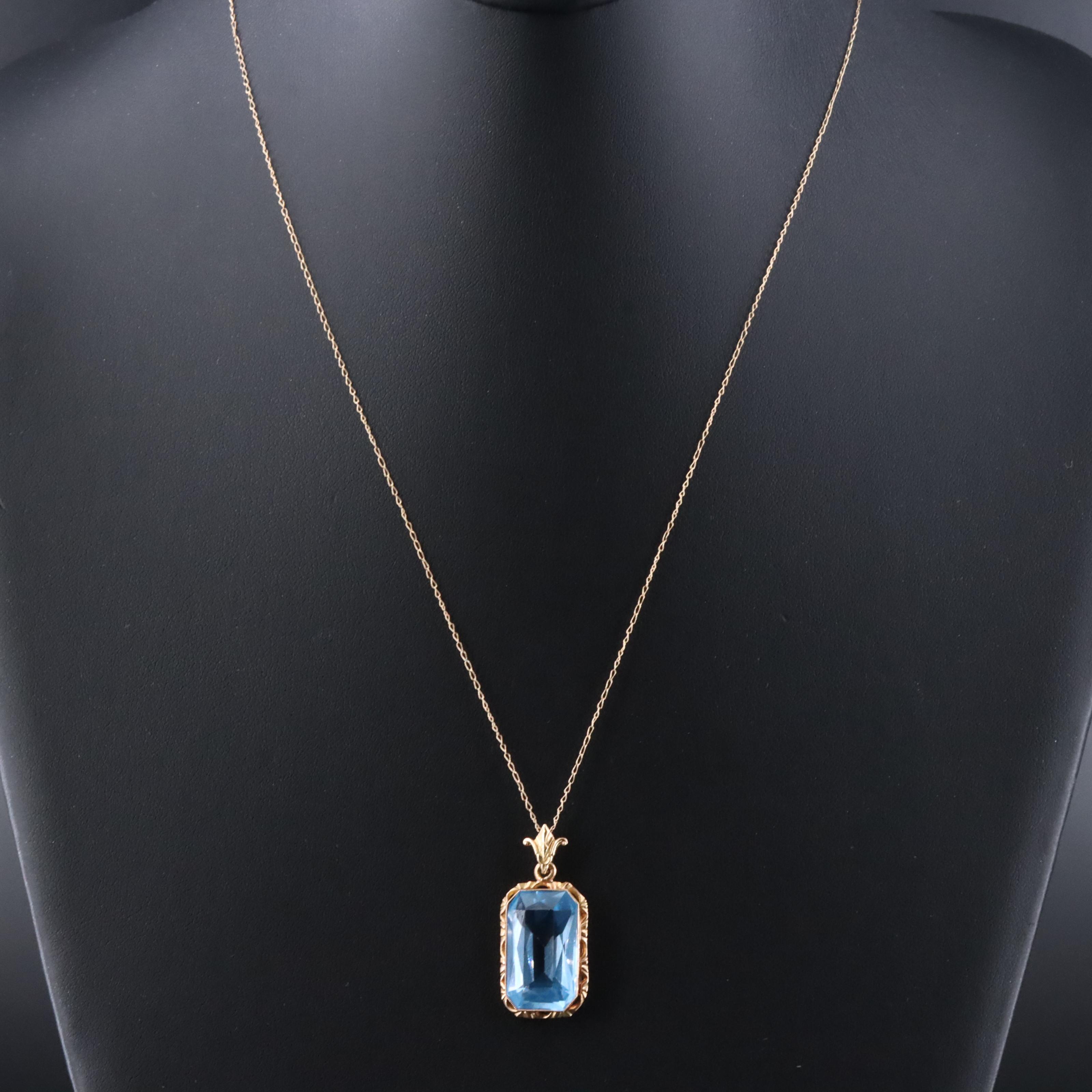 14K Spinel Pendant Necklace