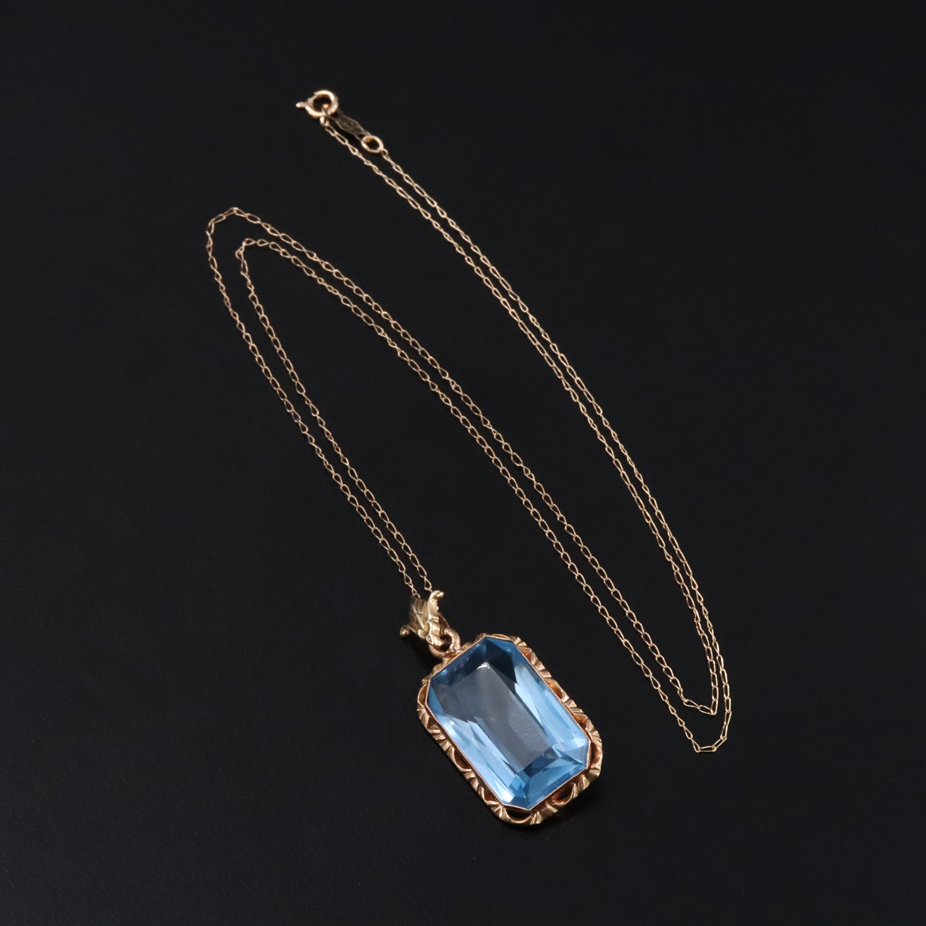 14K Spinel Pendant Necklace