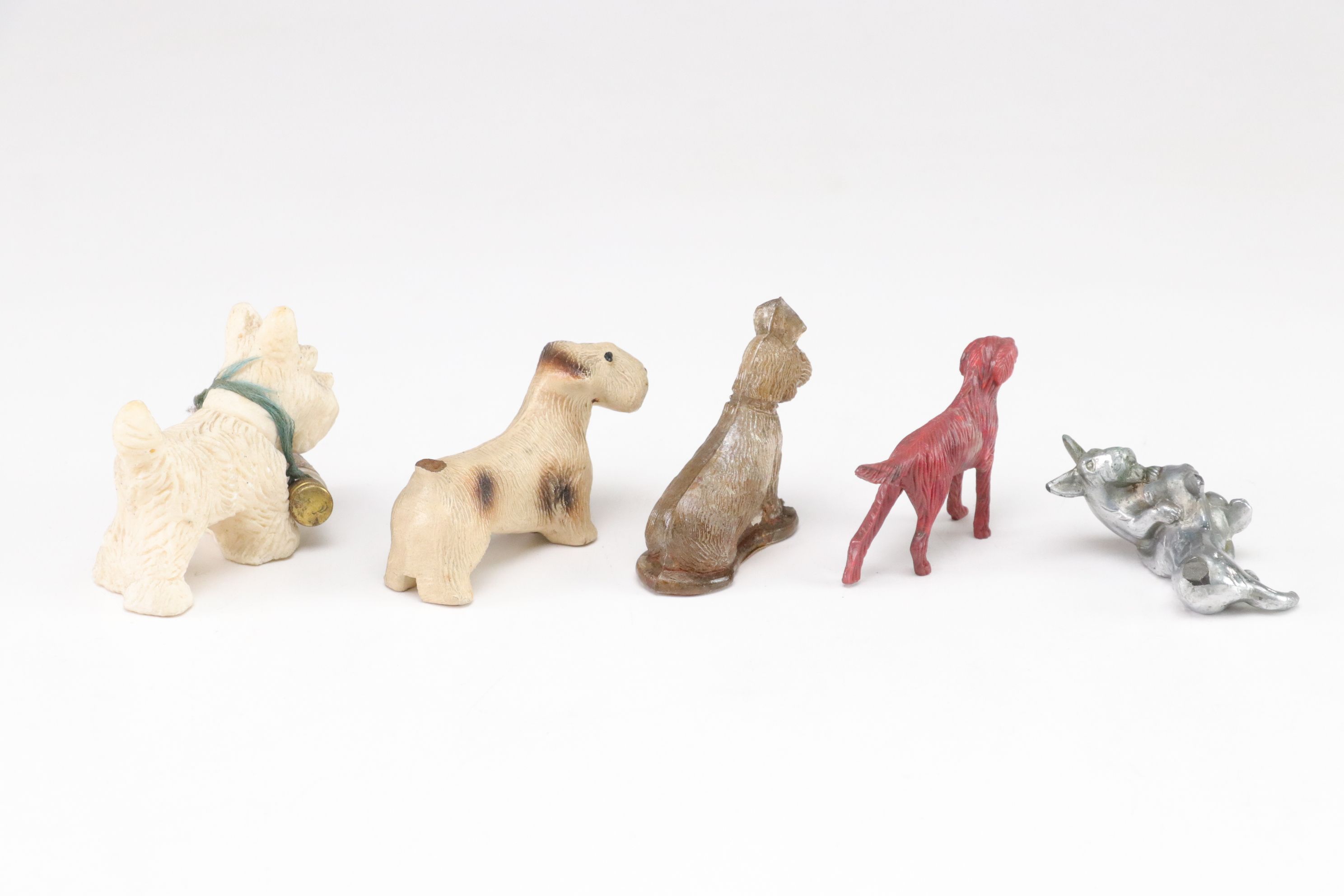 Terrier and Other Dog Figurines in Ceramic, Wood, Plastic, Glass, and Resin