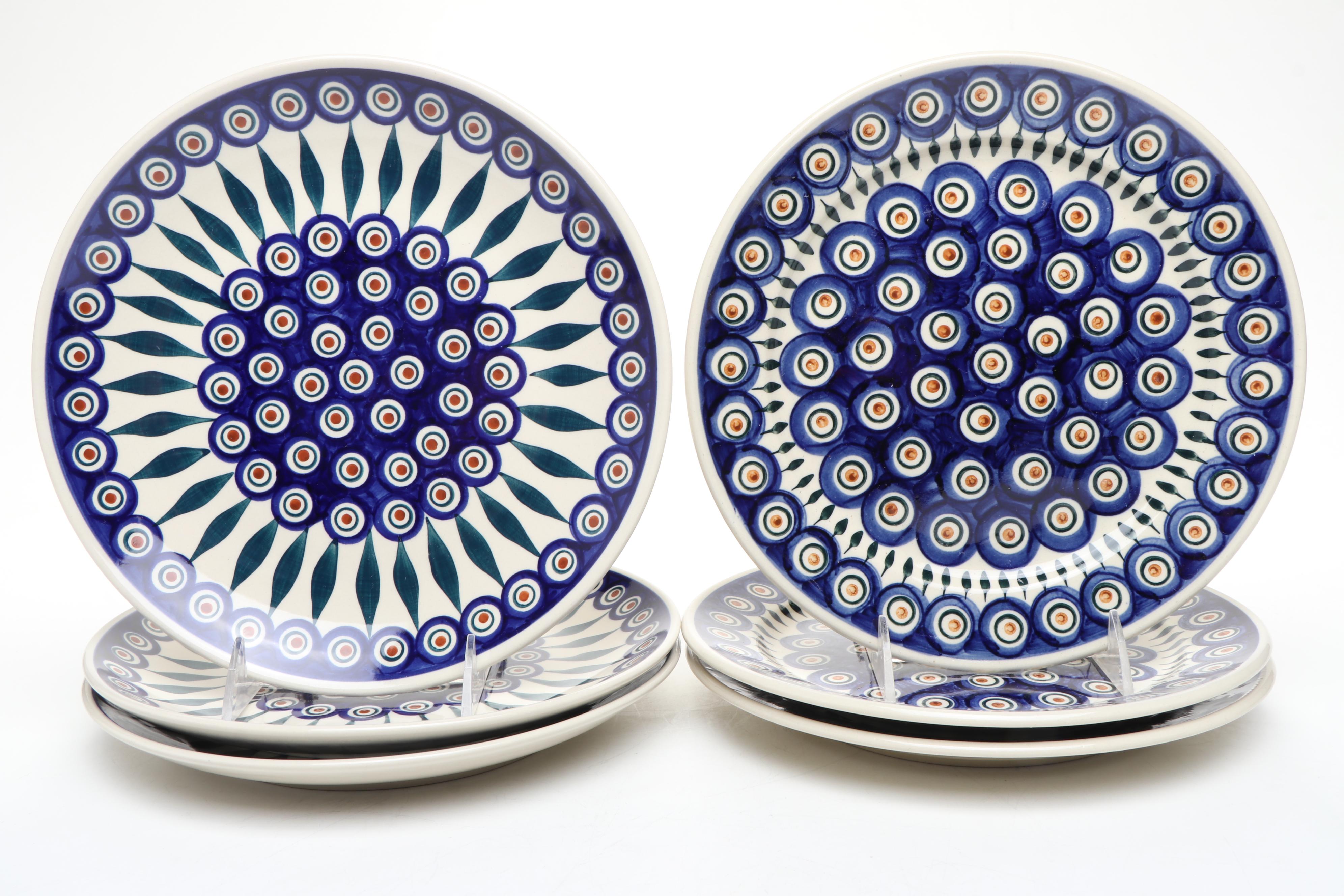 Boleslawiec "Peacock" with Other Polish Ceramic Tableware