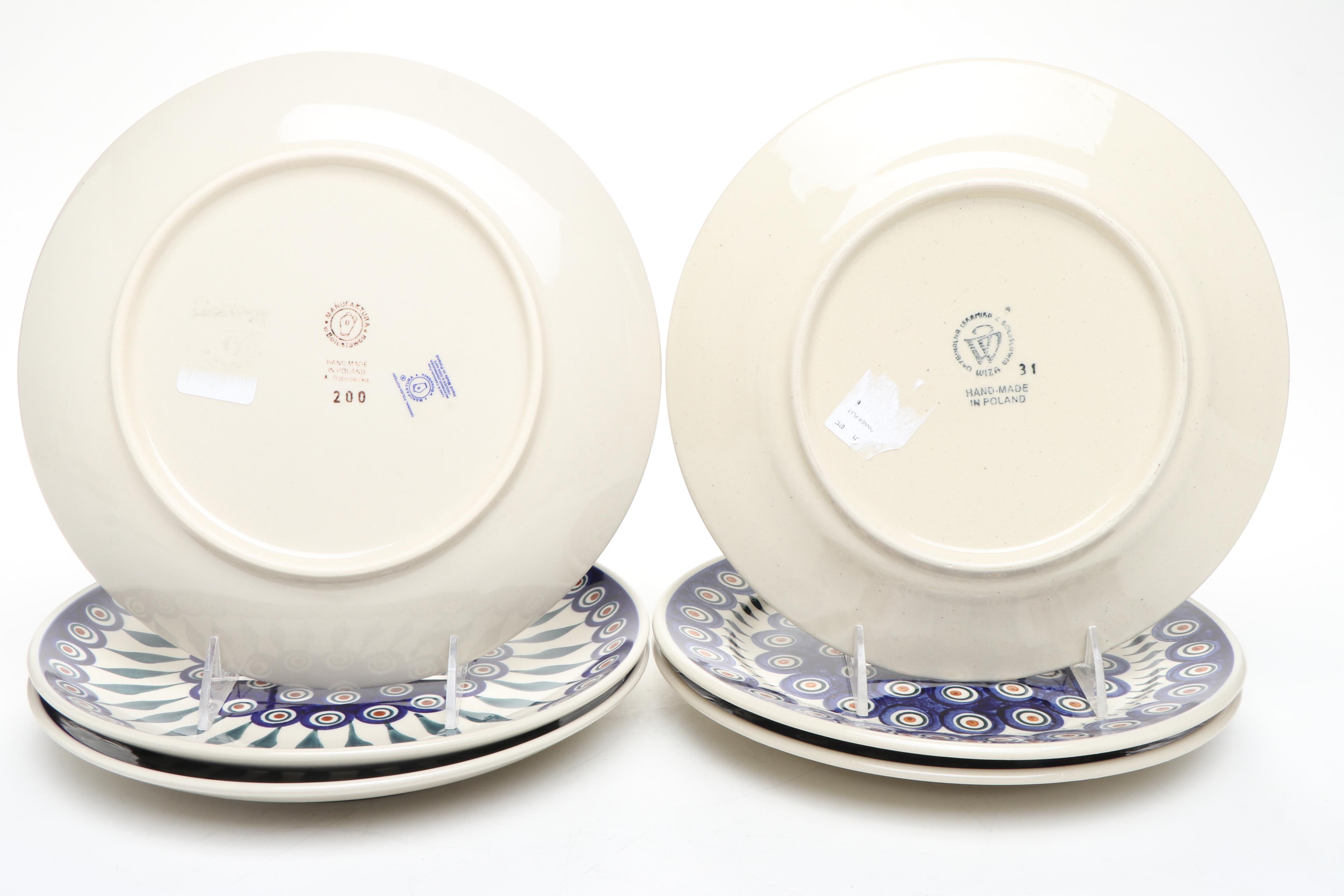 Boleslawiec "Peacock" with Other Polish Ceramic Tableware