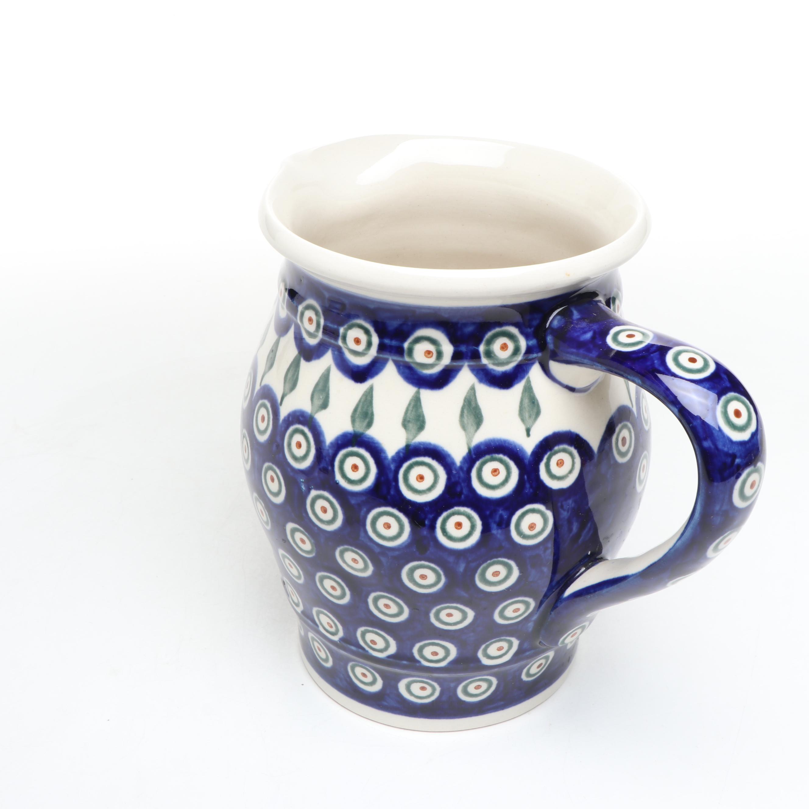 Boleslawiec "Peacock" with Other Polish Ceramic Tableware