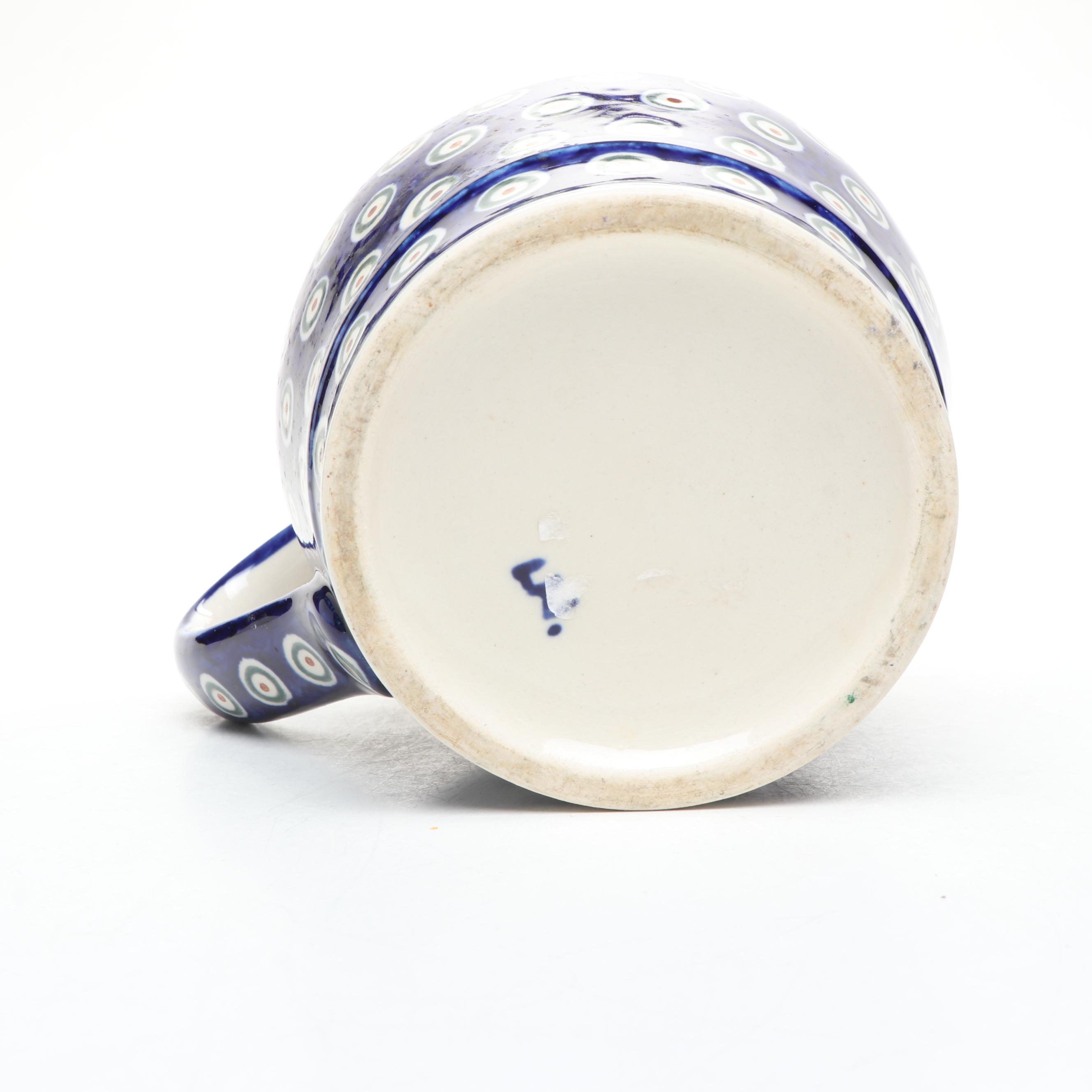 Boleslawiec "Peacock" with Other Polish Ceramic Tableware