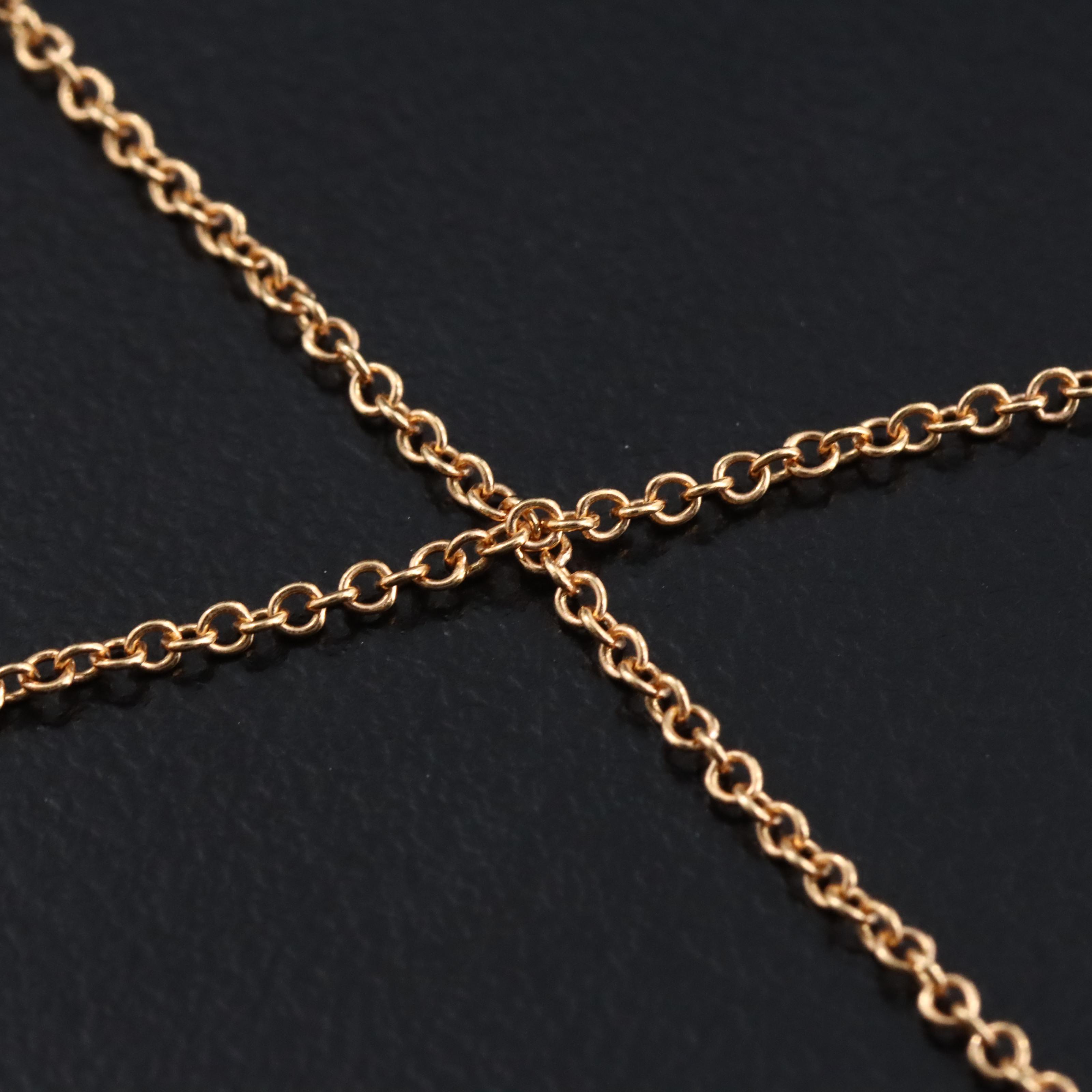 Tiffany & Co. Metro 18K Rose Gold Diamond Heart Necklace